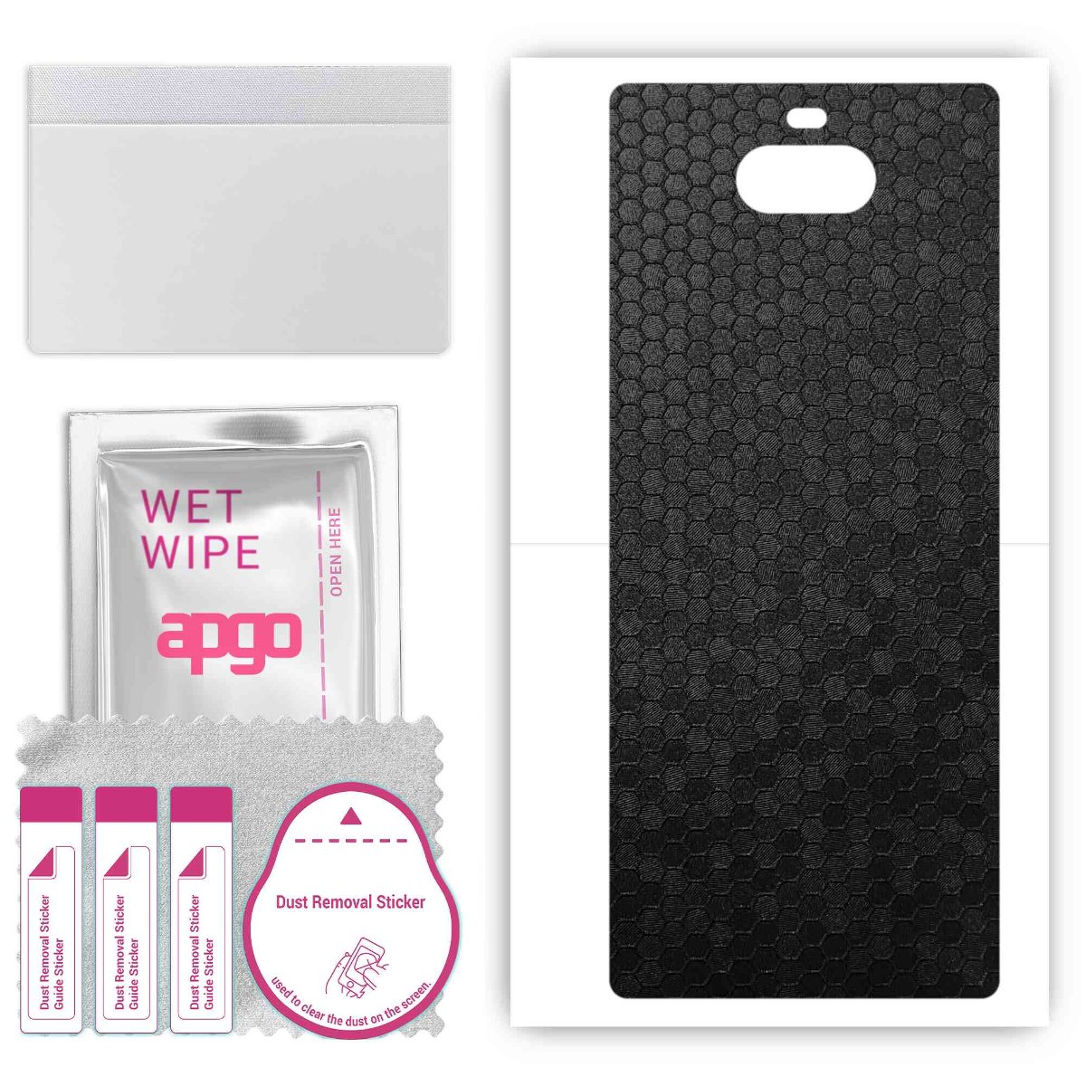 Folia naklejka skórka strukturalna na TYŁ do Sony Xperia 8 -  Plaster Miodu Czarny - apgo SKINS