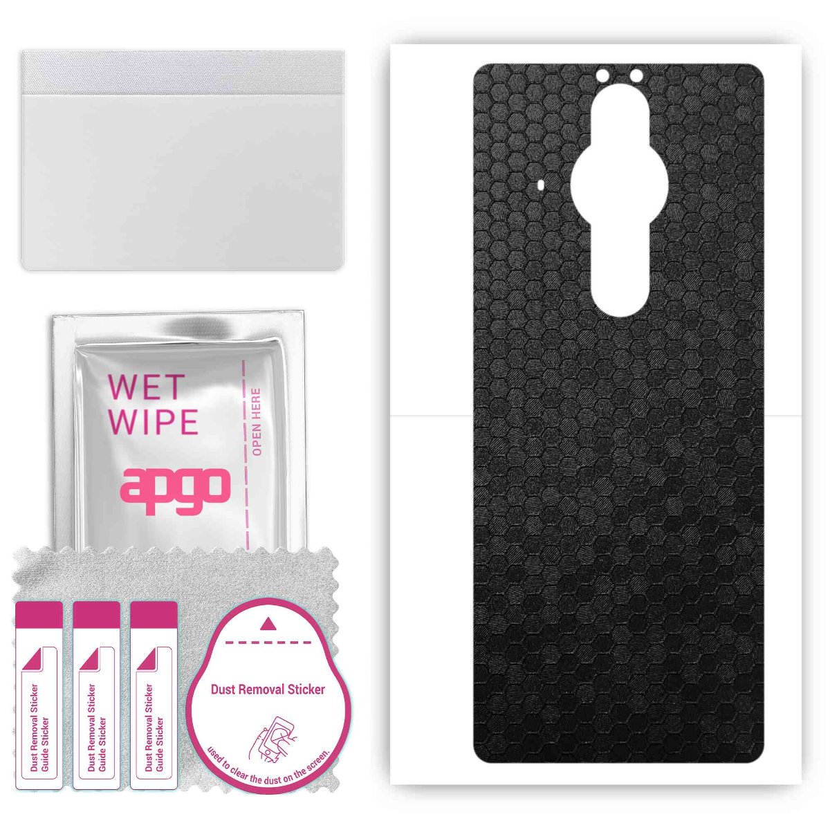 Folia naklejka skórka strukturalna na TYŁ do Sony Xperia PRO -  Plaster Miodu Czarny - apgo SKINS