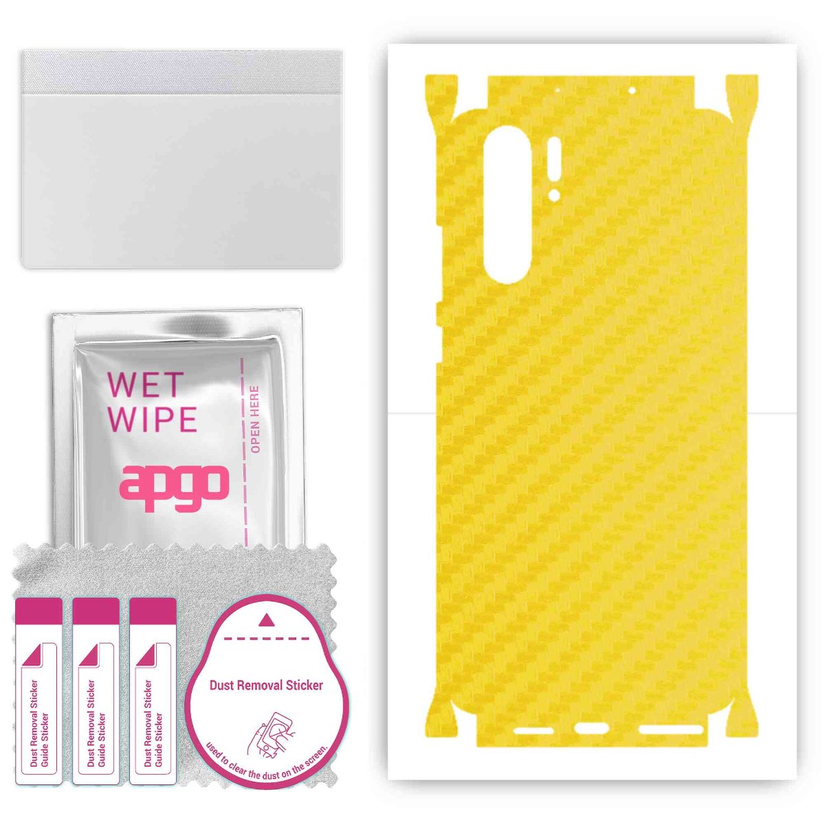 Folia naklejka skórka strukturalna na TYŁ+BOKI do Huawei P30 Pro -  Carbon Żółty - apgo SKINS