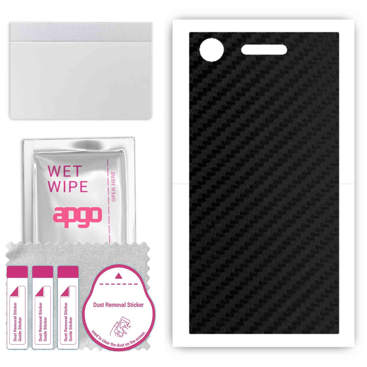 Folia naklejka skórka strukturalna na TYŁ do Sony Xperia XZ1 - Carbon - apgo SKINS