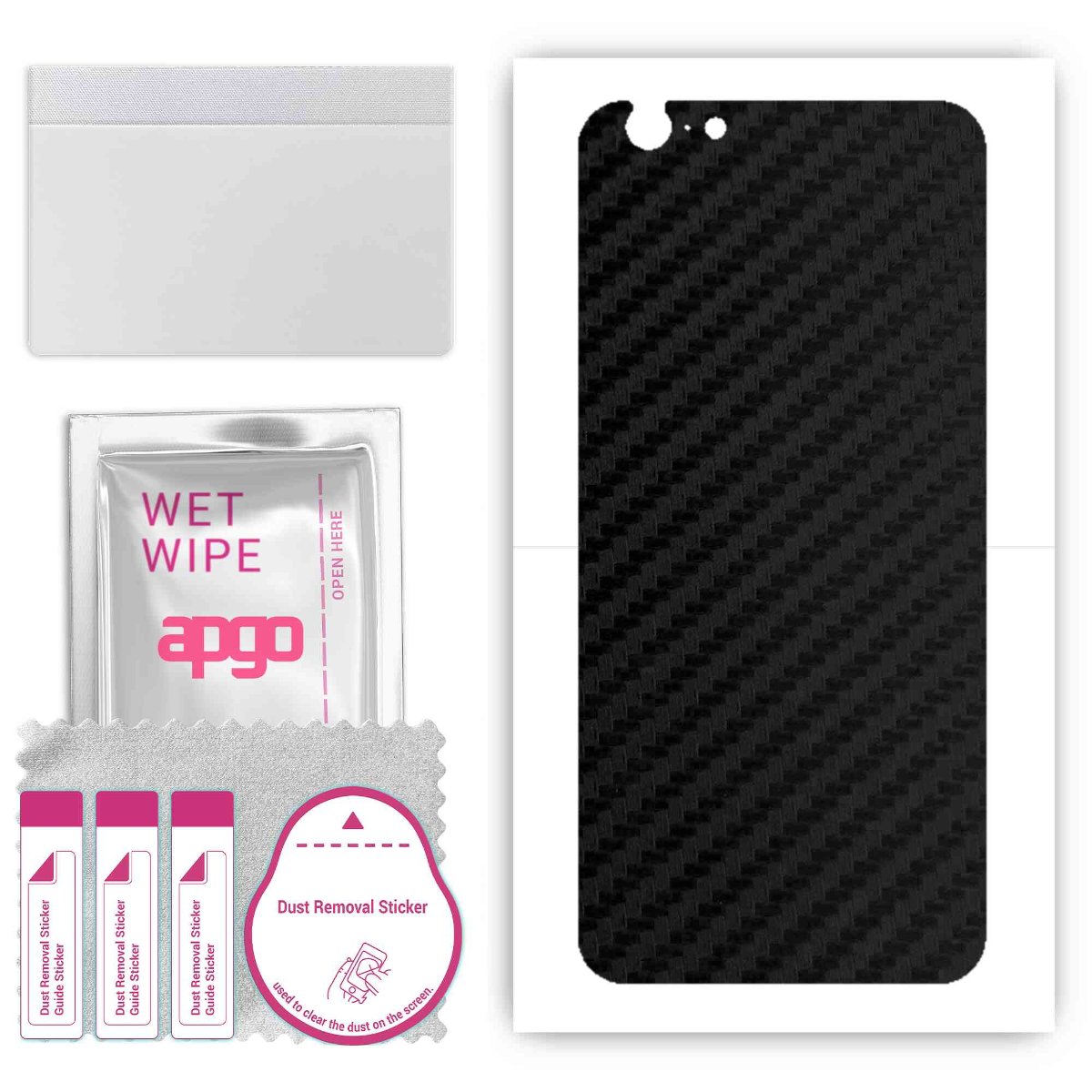 Folia naklejka skórka strukturalna na TYŁ do Apple iPhone 6s - Carbon - apgo SKINS