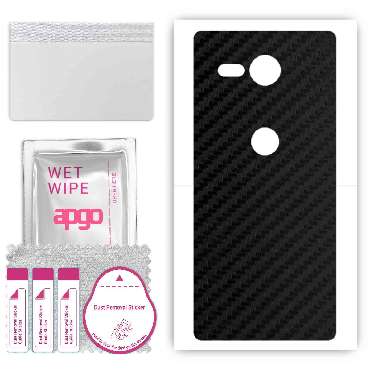 Folia naklejka skórka strukturalna na TYŁ do Sony Xperia XZ2 Compact - Carbon - apgo SKINS