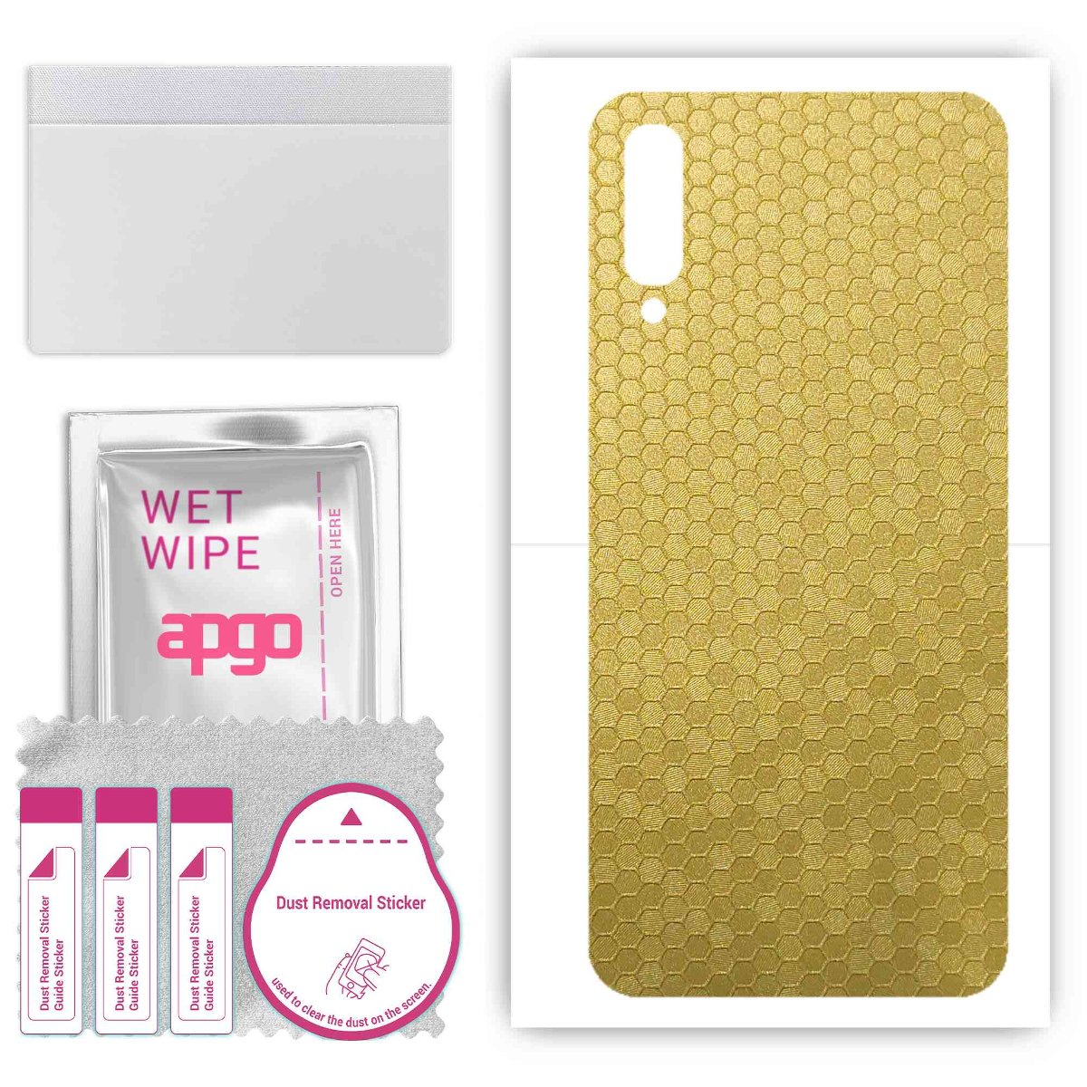 Folia naklejka skórka strukturalna na TYŁ do Samsung Galaxy A70 -  Plaster Miodu Złoty - apgo SKINS