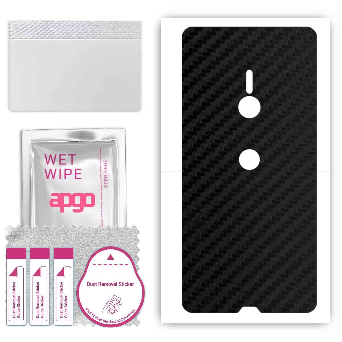 Folia naklejka skórka strukturalna na TYŁ do Sony Xperia XZ3 - Carbon - apgo SKINS