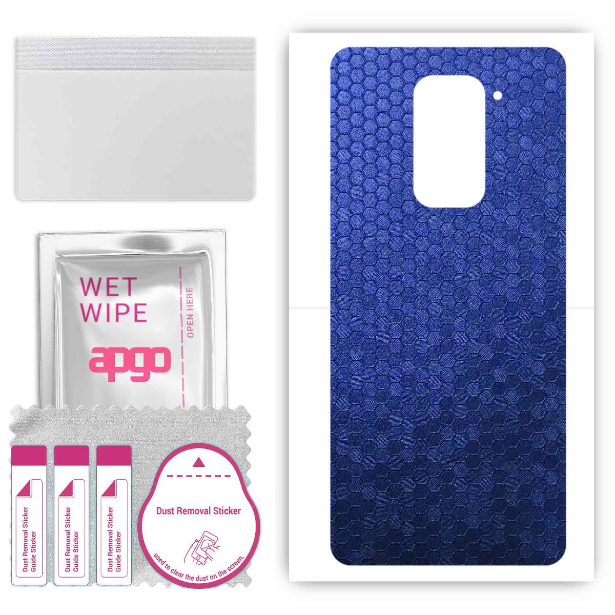 Folia naklejka skórka strukturalna na TYŁ do Xiaomi Redmi 10X 4G -  Plaster Miodu Niebieski - apgo SKINS