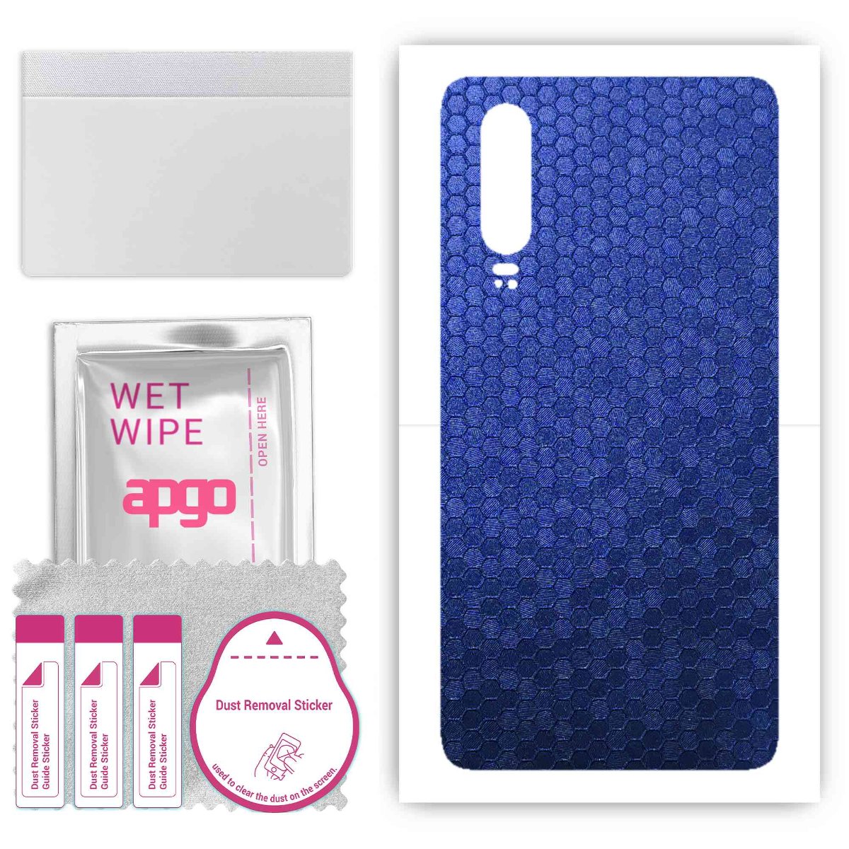 Folia naklejka skórka strukturalna na TYŁ do Huawei P30 -  Plaster Miodu Niebieski - apgo SKINS