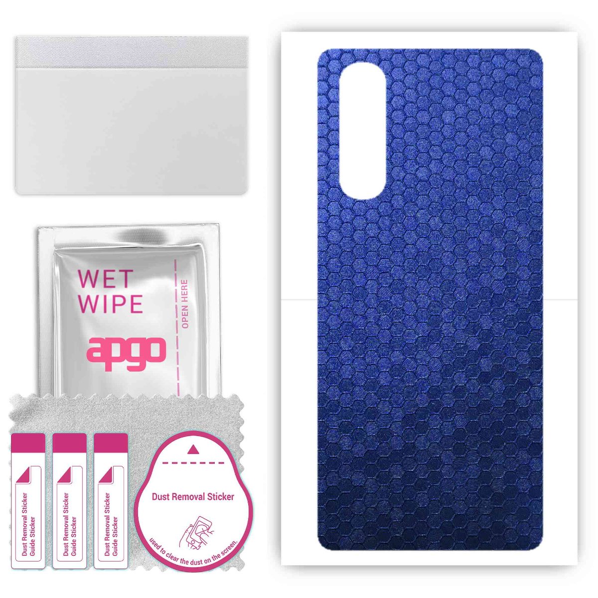 Folia naklejka skórka strukturalna na TYŁ do Oppo Find X2 Neo -  Plaster Miodu Niebieski - apgo SKINS