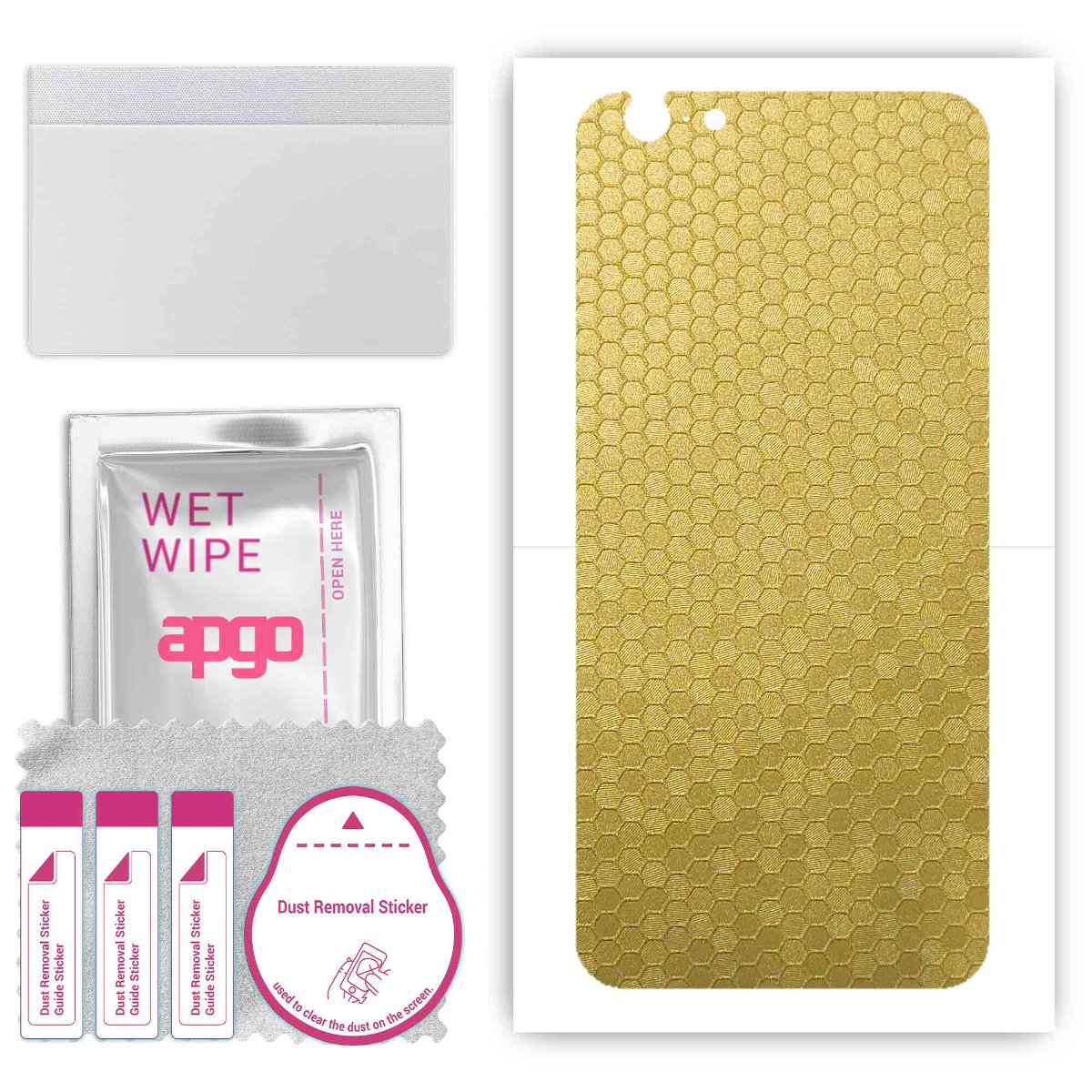 Folia naklejka skórka strukturalna na TYŁ do Apple iPhone 6 Plus -  Plaster Miodu Złoty - apgo SKINS