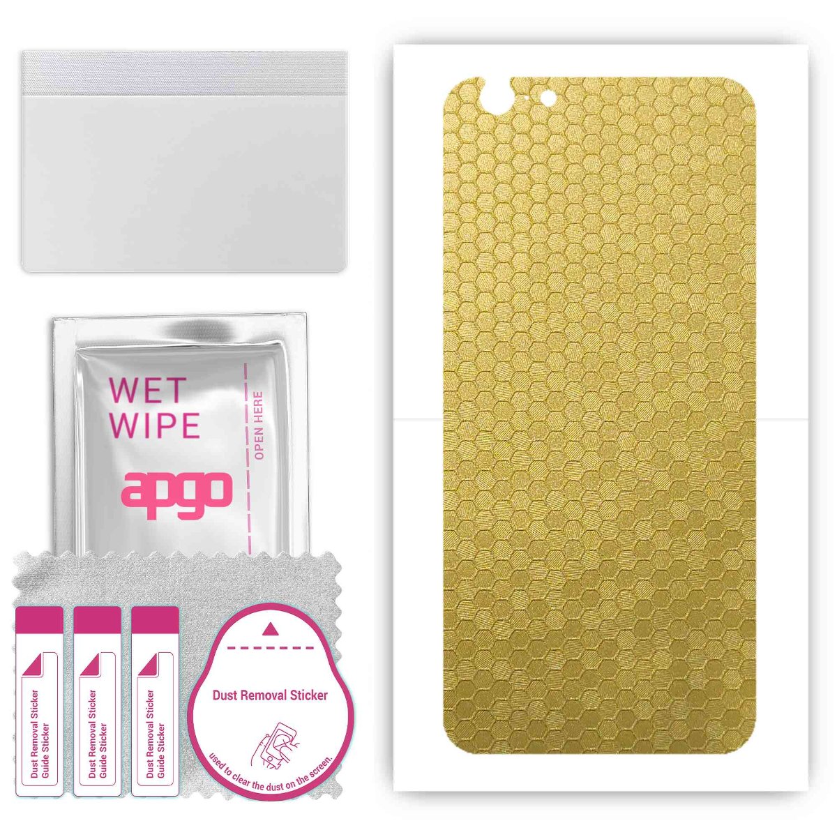 Folia naklejka skórka strukturalna na TYŁ do Apple iPhone 6s -  Plaster Miodu Złoty - apgo SKINS