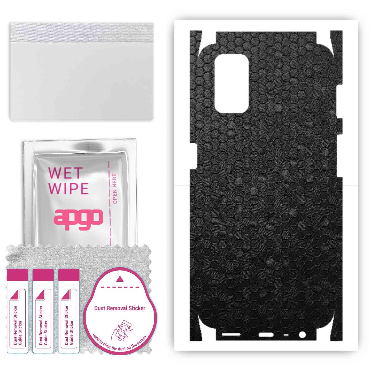 Folia naklejka skórka strukturalna na TYŁ+BOKI do Oppo A52 -  Plaster Miodu Czarny - apgo SKINS