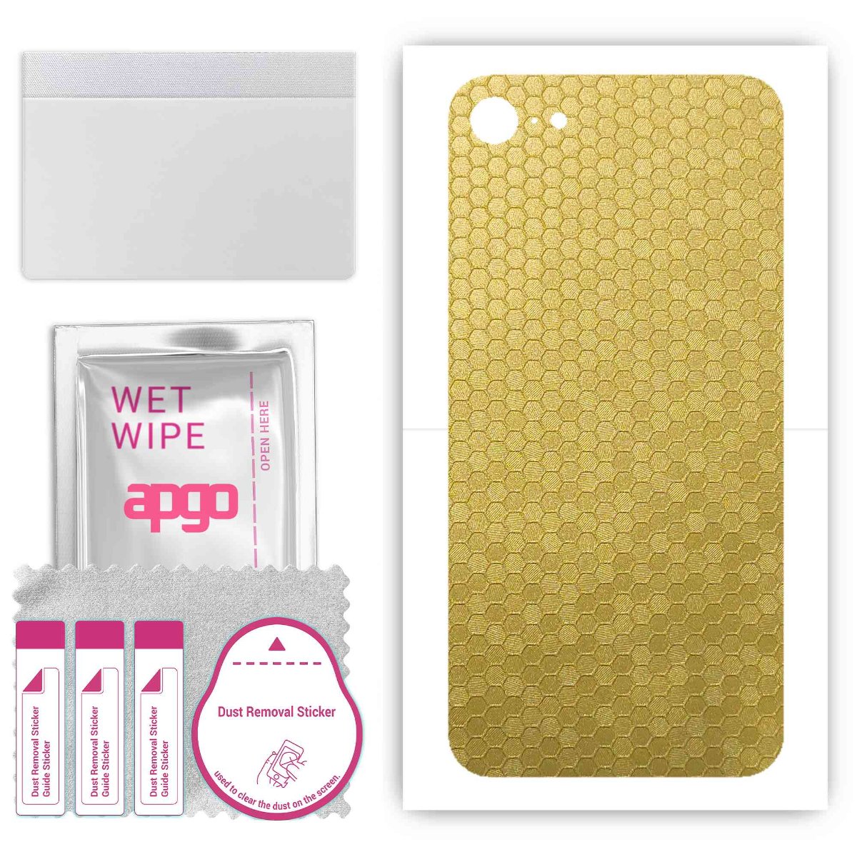 Folia naklejka skórka strukturalna na TYŁ do Apple iPhone 8 -  Plaster Miodu Złoty - apgo SKINS