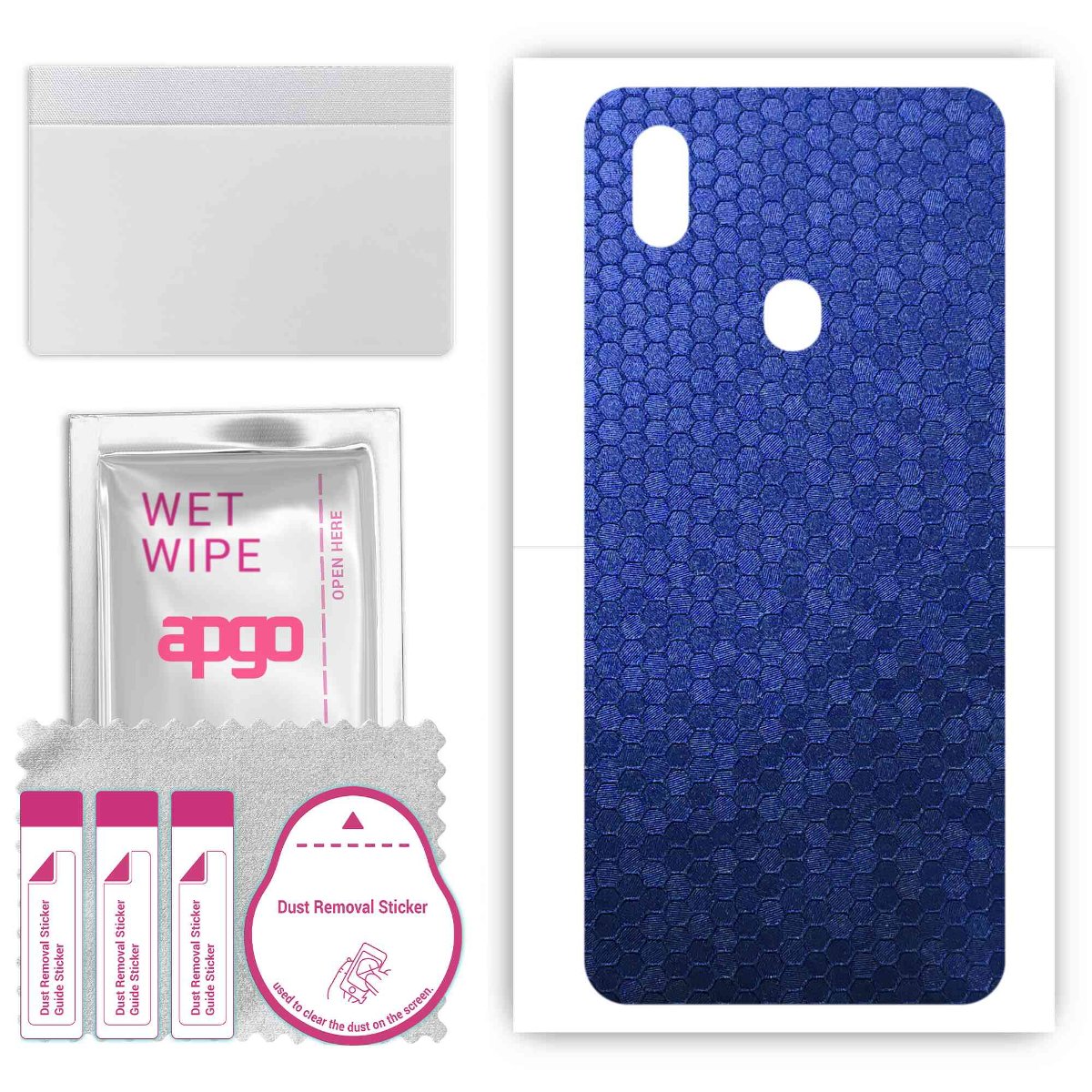 Folia naklejka skórka strukturalna na TYŁ do ZTE Blade A7 Prime -  Plaster Miodu Niebieski - apgo SKINS