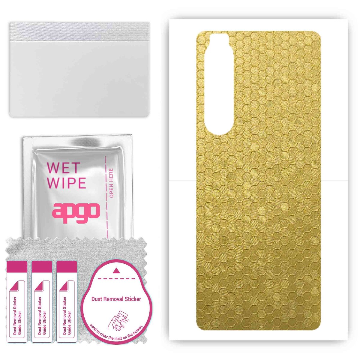 Folia naklejka skórka strukturalna na TYŁ do Sony Xperia 1 III -  Plaster Miodu Złoty - apgo SKINS