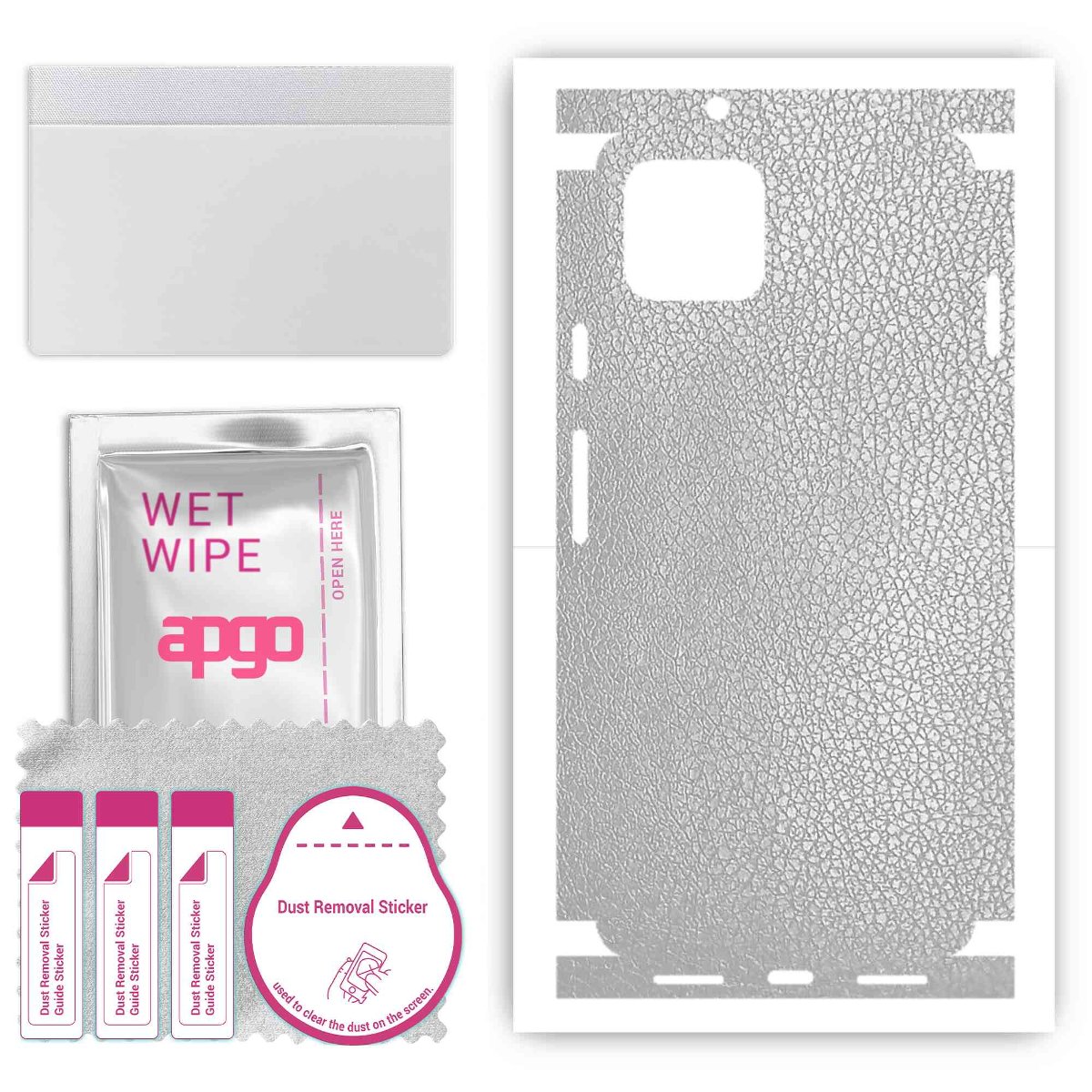 Folia naklejka skórka strukturalna na TYŁ+BOKI do Google Pixel 4 -  Skóra Srebrna - apgo SKINS