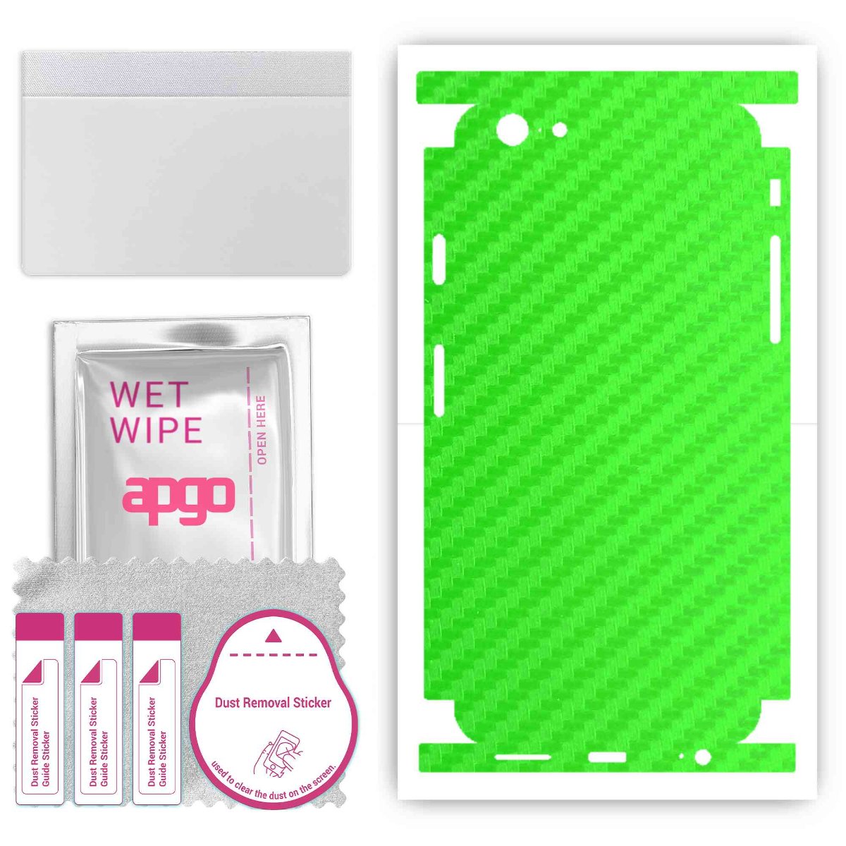 Folia naklejka skórka strukturalna na TYŁ+BOKI do Apple iPhone 6s -  Carbon Zielony - apgo SKINS