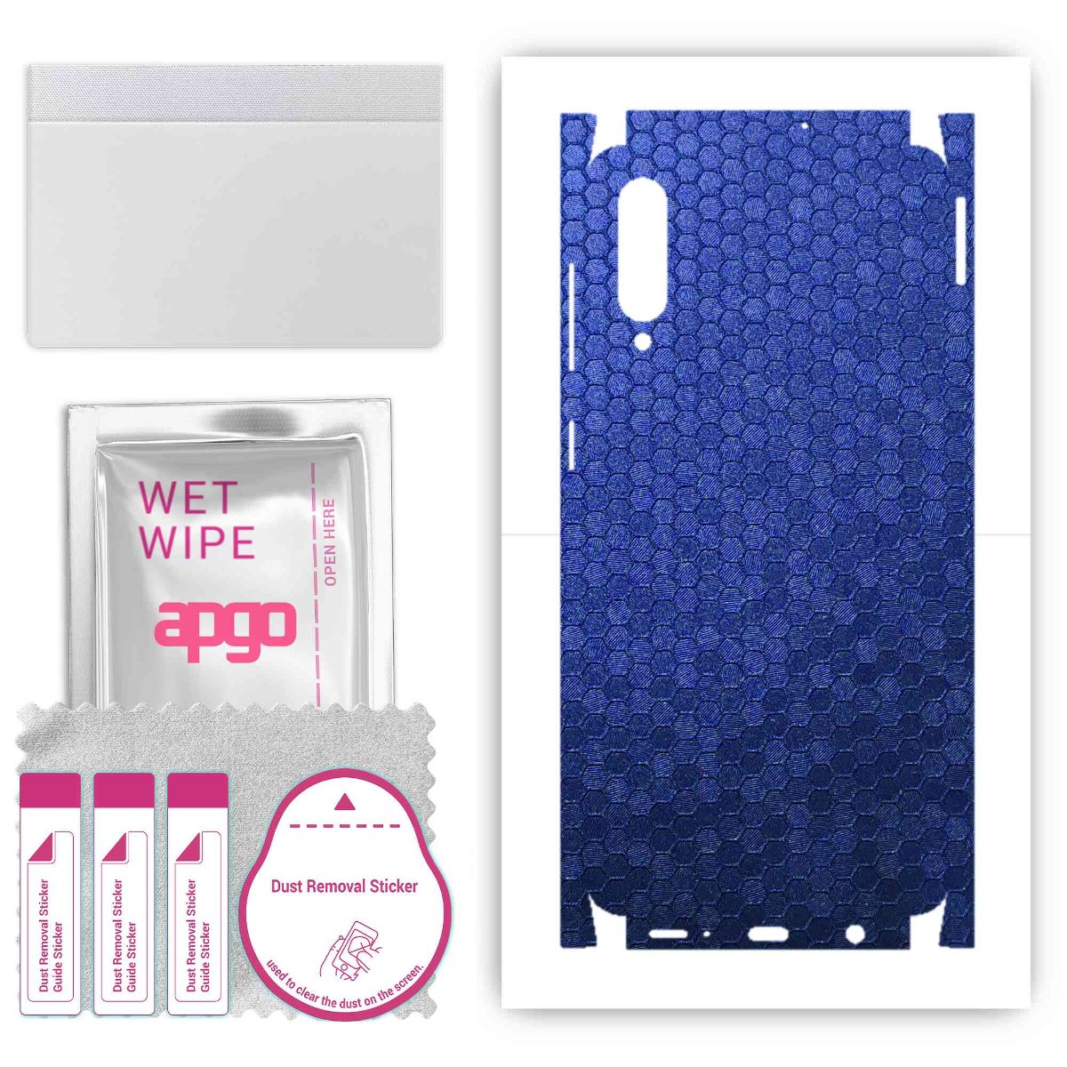 Folia naklejka skórka strukturalna na TYŁ+BOKI do Samsung Galaxy A50s -  Plaster Miodu Niebieski - apgo SKINS