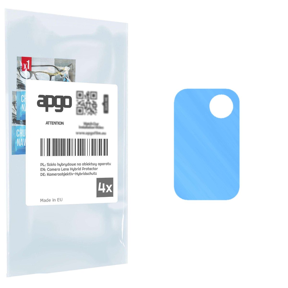 4x Szkło hybrydowe na aparat obiektyw kamerę 9H do Samsung Galaxy A03S - apgo hybrid Camera Lens Protector