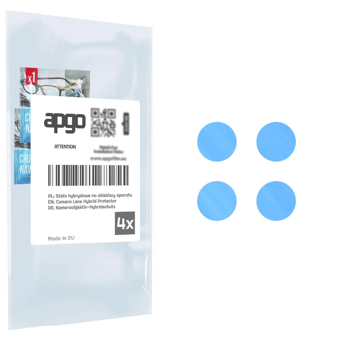 4x Szkło hybrydowe na aparat obiektyw kamerę 9H do Huawei Nova 8i - apgo hybrid Camera Lens Protector