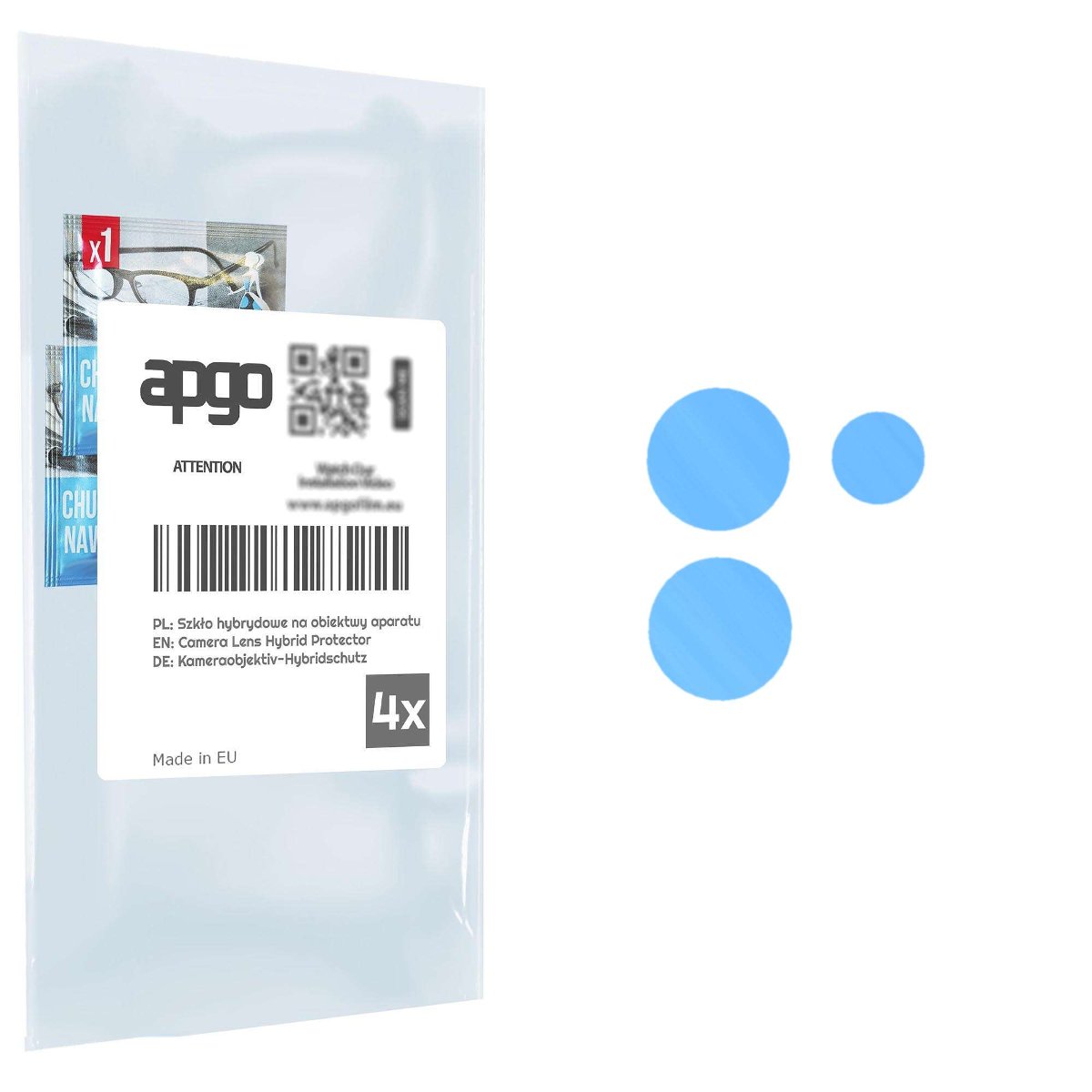 4x Szkło hybrydowe na aparat obiektyw kamerę 9H do Motorola Edge 20 Lite - apgo hybrid Camera Lens Protector