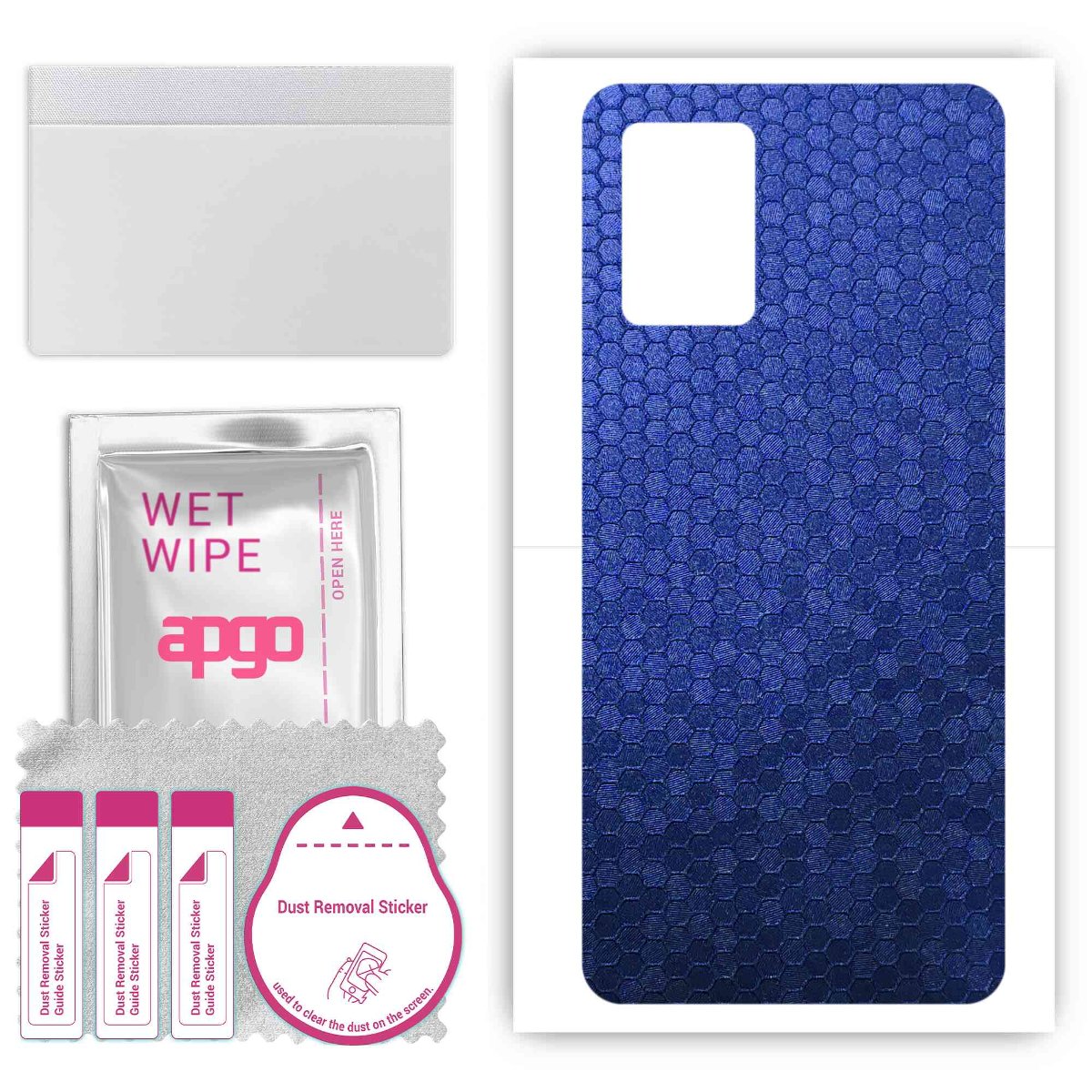 Folia naklejka skórka strukturalna na TYŁ do ZTE Blade 20 Pro 5G -  Plaster Miodu Niebieski - apgo SKINS