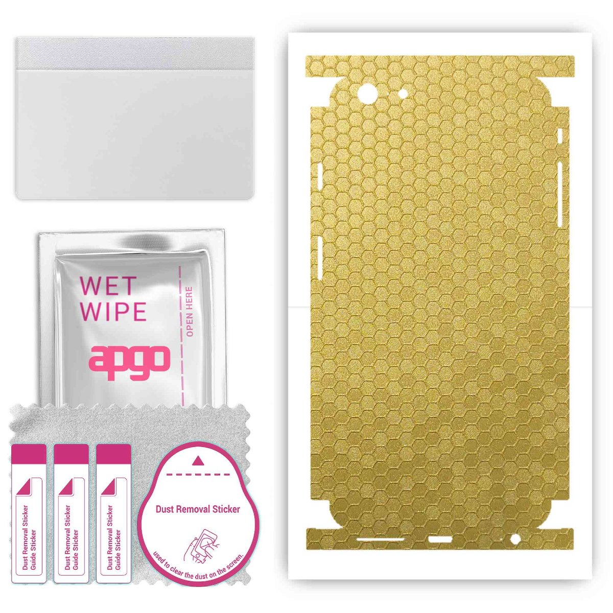 Folia naklejka skórka strukturalna na TYŁ+BOKI do Apple iPhone 6 Plus -  Plaster Miodu Złoty - apgo SKINS