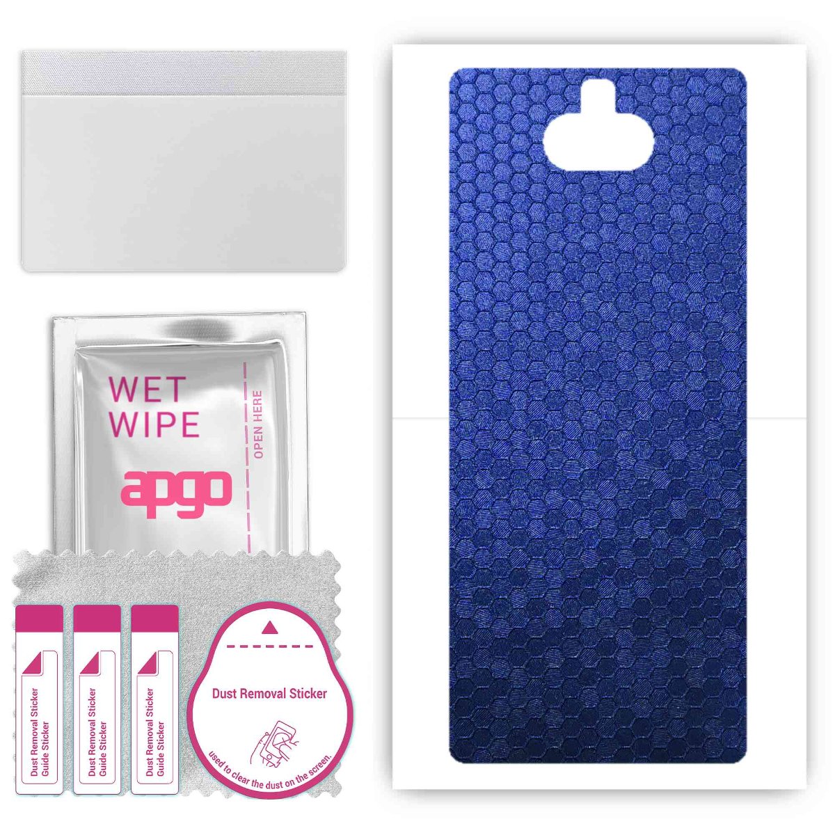 Folia naklejka skórka strukturalna na TYŁ do Sony Xperia 10 -  Plaster Miodu Niebieski - apgo SKINS