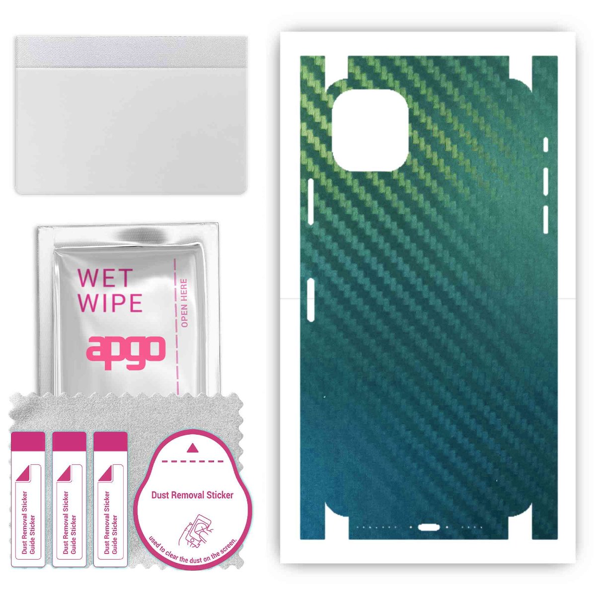 Folia naklejka skórka strukturalna na TYŁ+BOKI do Apple iPhone 11 Pro Max -  Carbon Kameleon CAKA1 - apgo SKINS