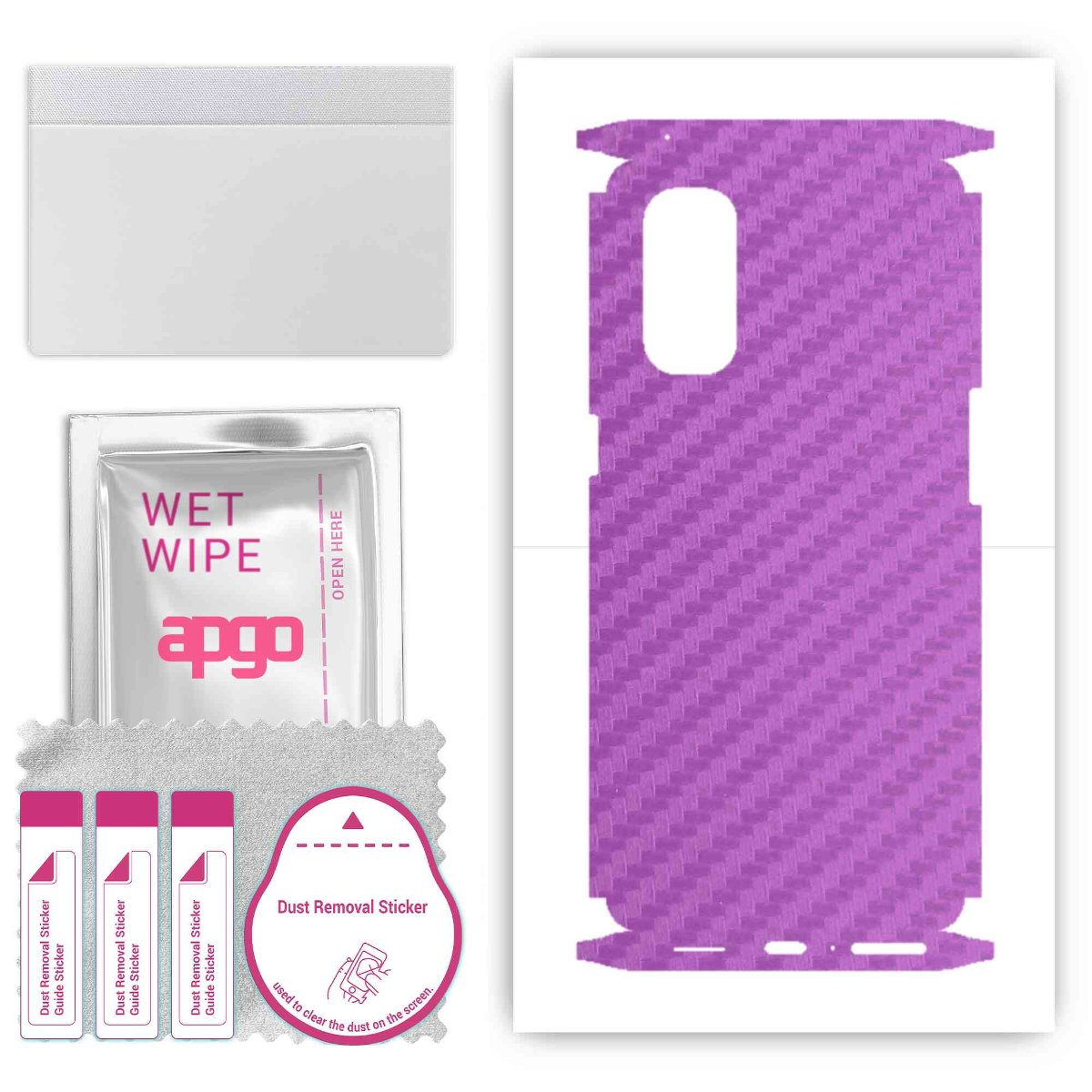 Folia naklejka skórka strukturalna na TYŁ+BOKI do Oppo Reno4 Pro 5G -  Carbon Fioletowy - apgo SKINS