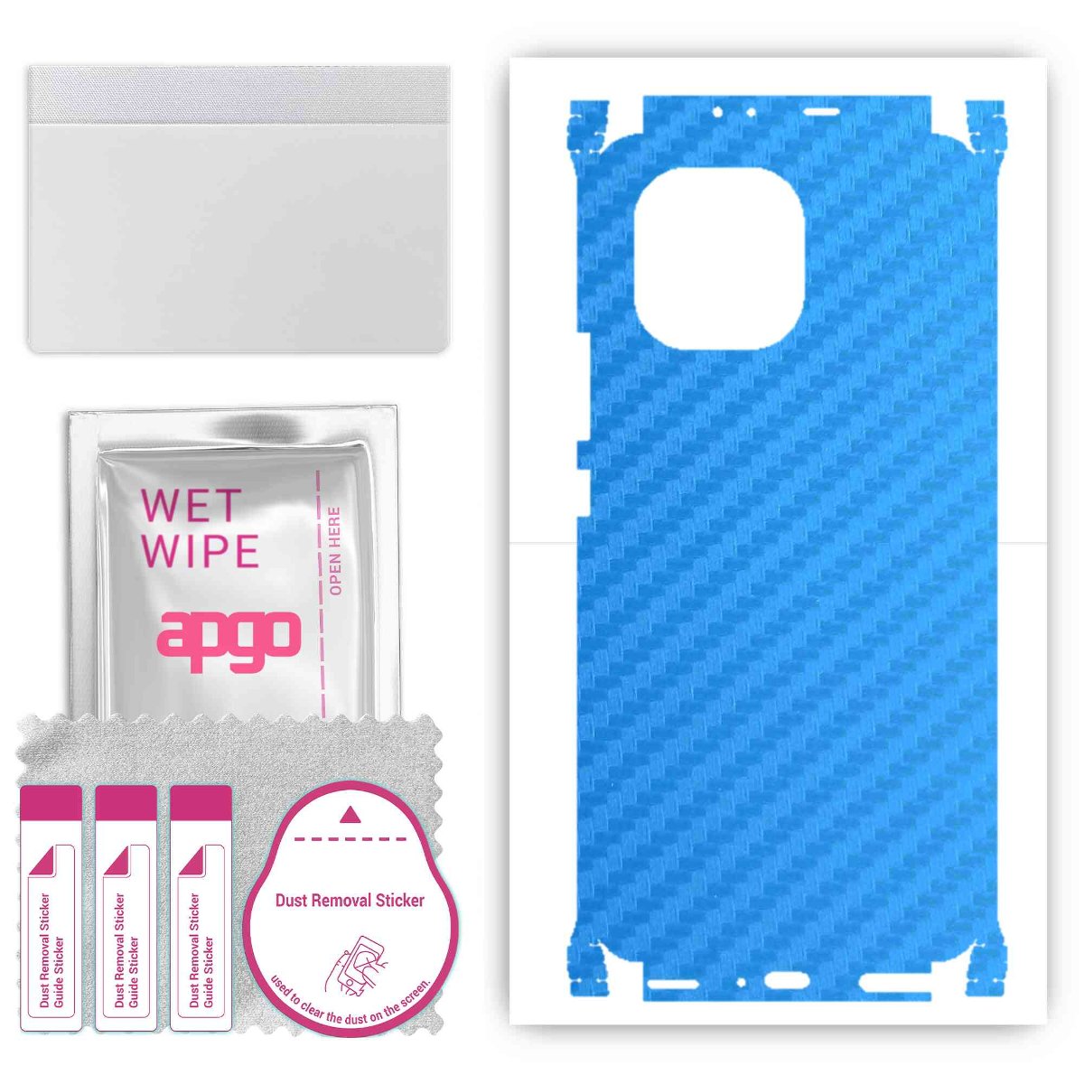 Folia naklejka skórka strukturalna na TYŁ+BOKI do Xiaomi Mi 11 -  Carbon Niebieski - apgo SKINS