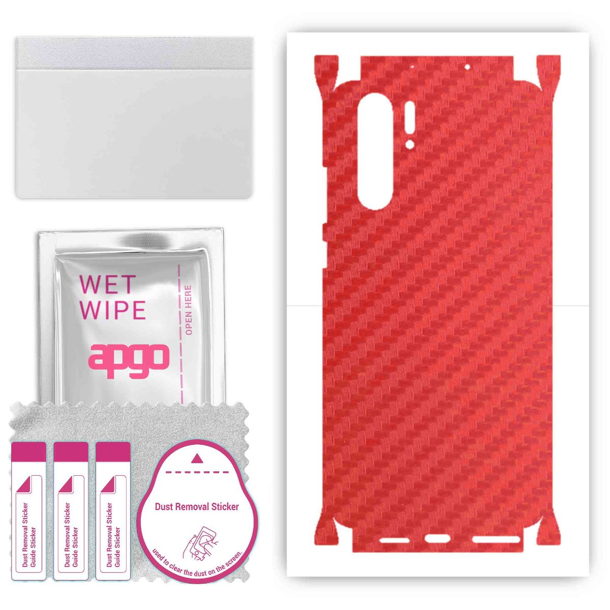 Folia naklejka skórka strukturalna na TYŁ+BOKI do Huawei P30 Pro -  Carbon Czerwony - apgo SKINS