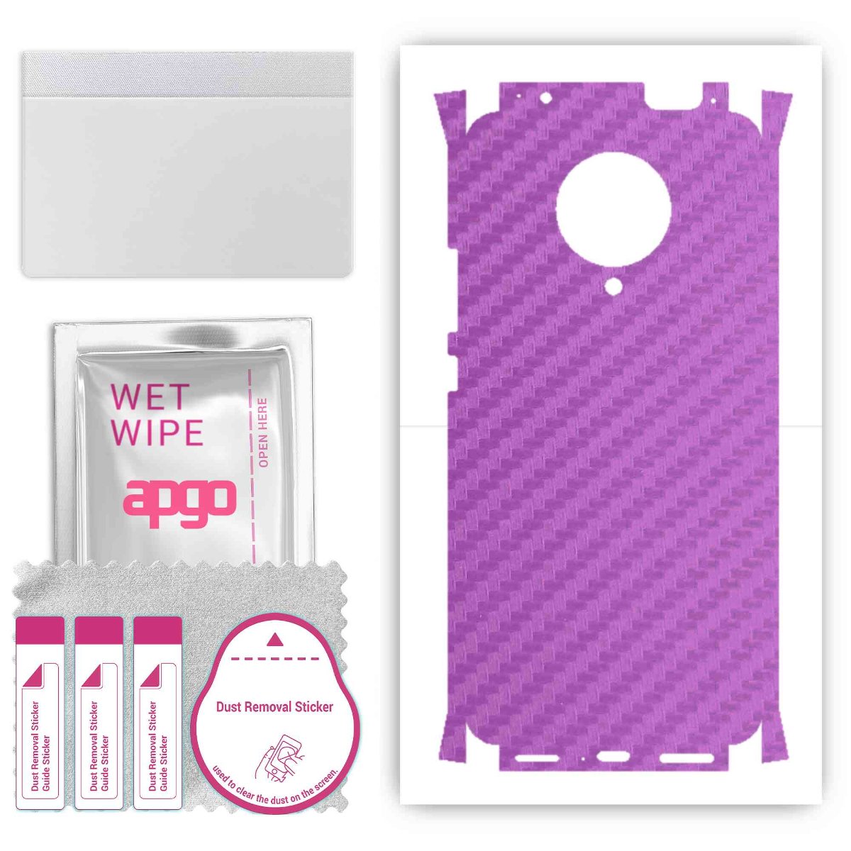 Folia naklejka skórka strukturalna na TYŁ+BOKI do Xiaomi Poco F2 Pro -  Carbon Fioletowy - apgo SKINS