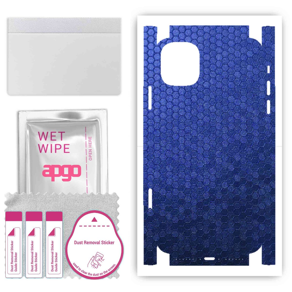 Folia naklejka skórka strukturalna na TYŁ+BOKI do Apple iPhone 11 -  Plaster Miodu Niebieski - apgo SKINS