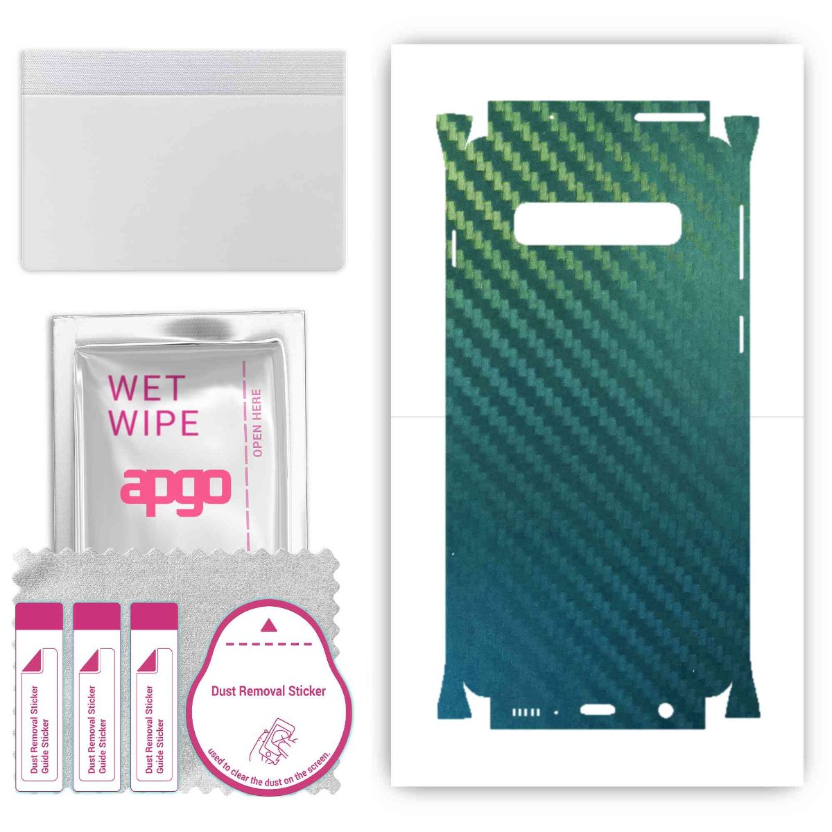 Folia naklejka skórka strukturalna na TYŁ+BOKI do Samsung Galaxy S10 -  Carbon Kameleon CAKA1 - apgo SKINS