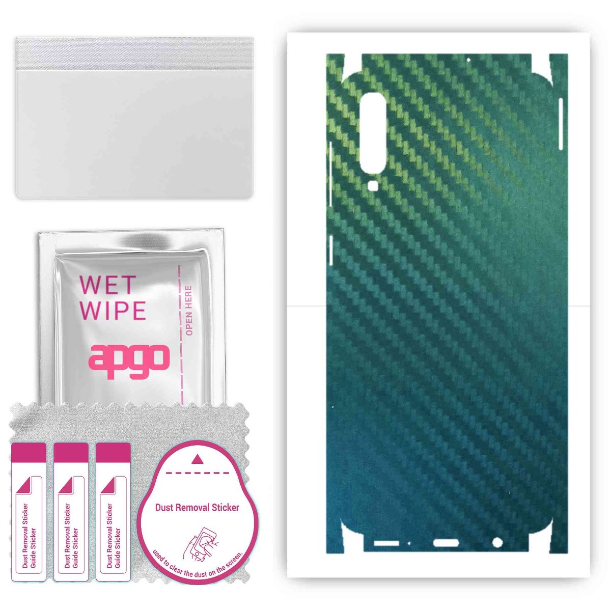 Folia naklejka skórka strukturalna na TYŁ+BOKI do Samsung Galaxy A50 -  Carbon Kameleon CAKA1 - apgo SKINS
