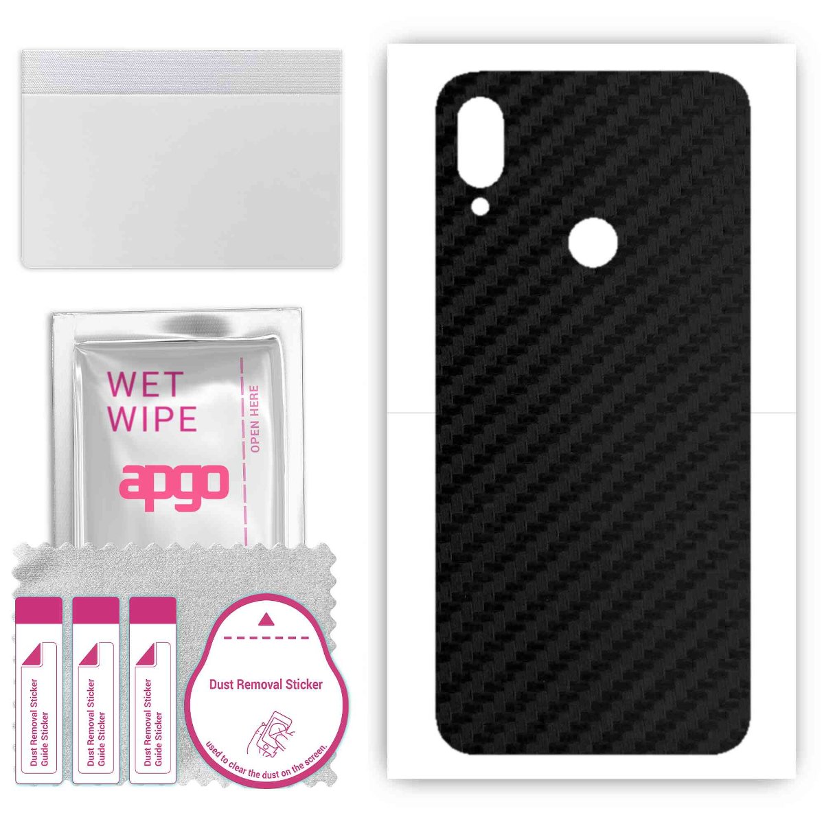 Folia naklejka skórka strukturalna na TYŁ do Xiaomi Redmi Note 7 - Carbon - apgo SKINS