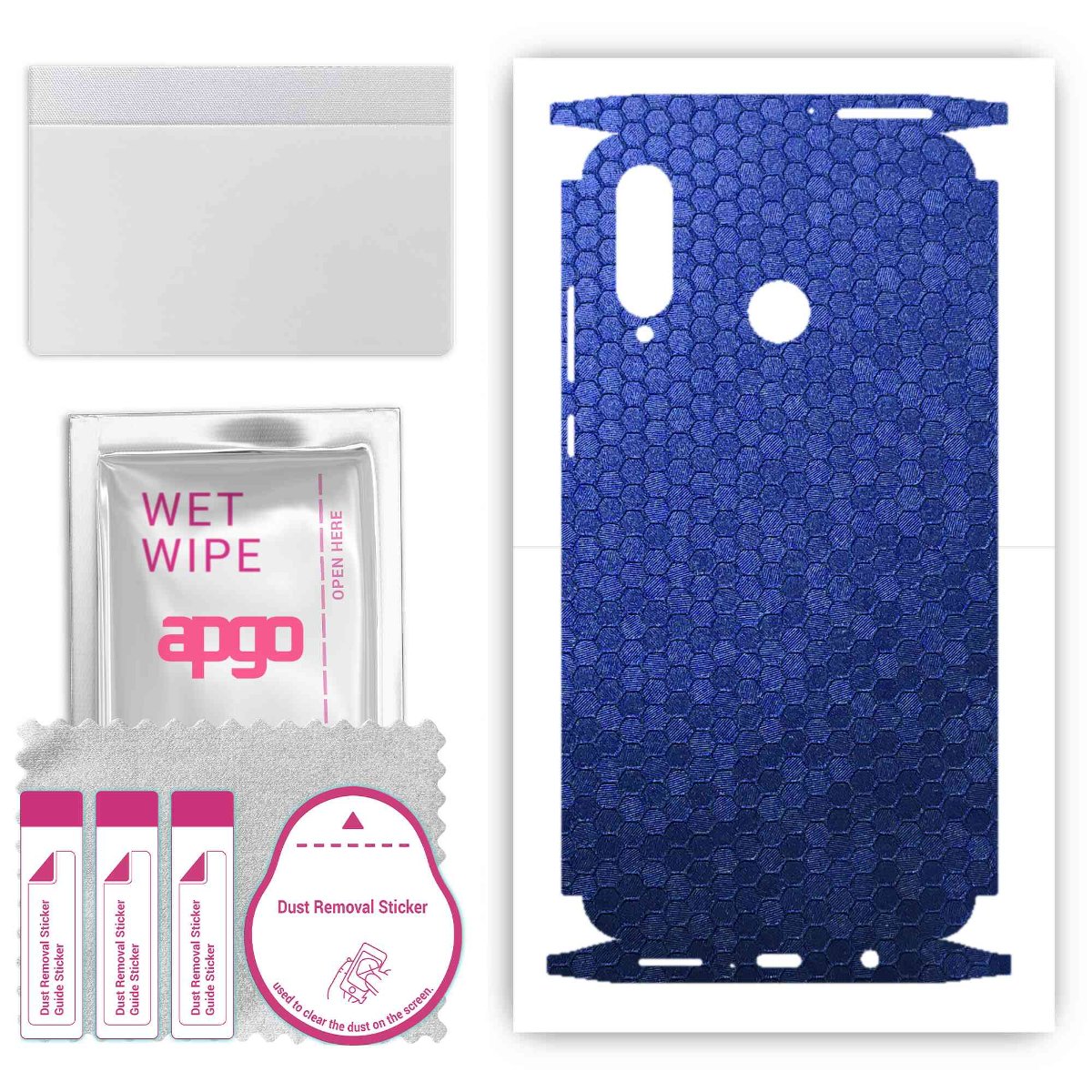 Folia naklejka skórka strukturalna na TYŁ+BOKI do Huawei P30 lite -  Plaster Miodu Niebieski - apgo SKINS