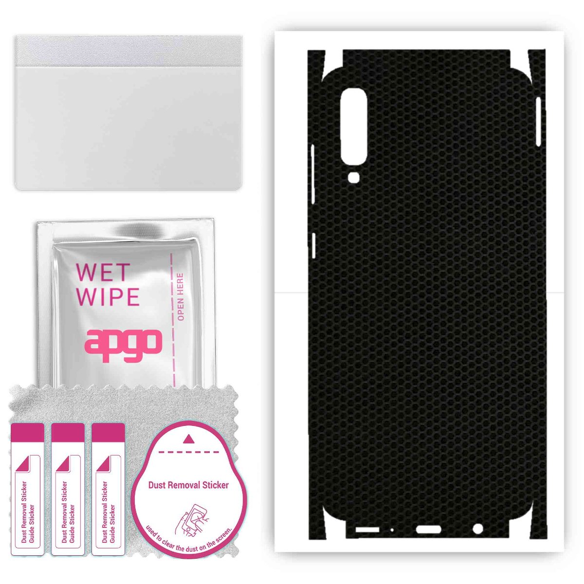 Folia naklejka skórka strukturalna na TYŁ+BOKI do Samsung Galaxy A70 -  Matrix - apgo SKINS