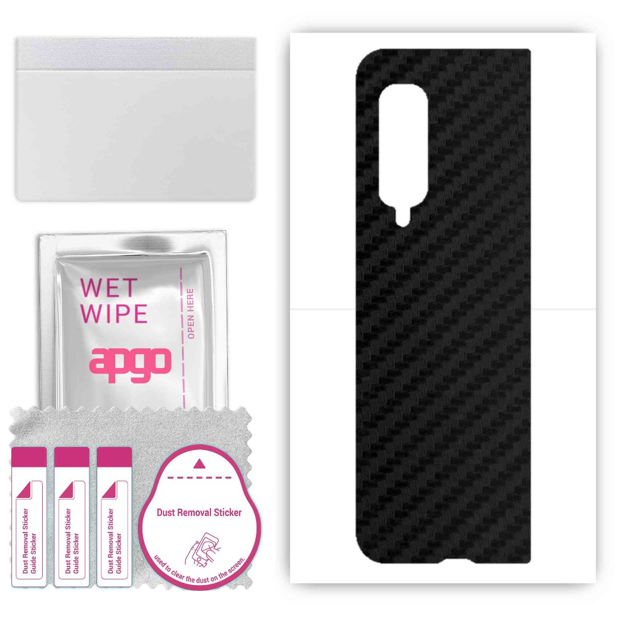 Folia naklejka skórka strukturalna na TYŁ do Samsung Galaxy Fold - Carbon - apgo SKINS