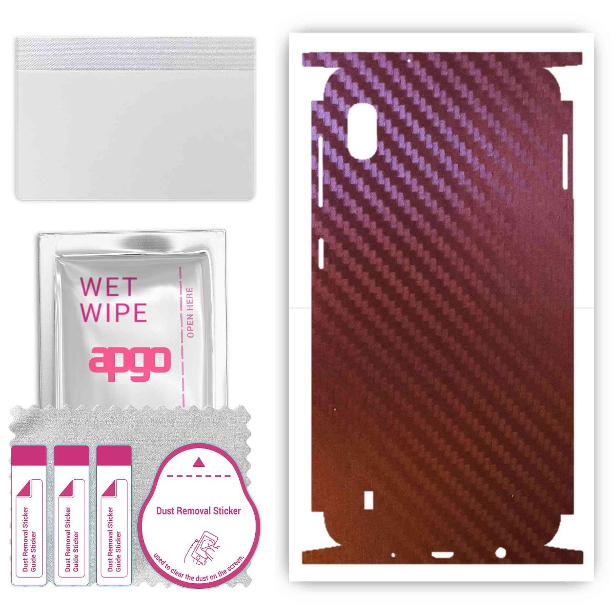 Folia naklejka skórka strukturalna na TYŁ+BOKI do Samsung Galaxy A10 -  Carbon Kameleon CAKA5 - apgo SKINS