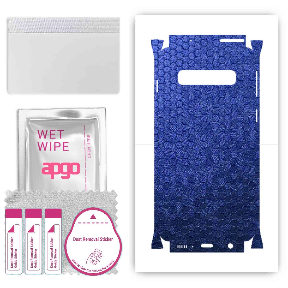 Folia naklejka skórka strukturalna na TYŁ+BOKI do Samsung Galaxy S10 -  Plaster Miodu Niebieski - apgo SKINS
