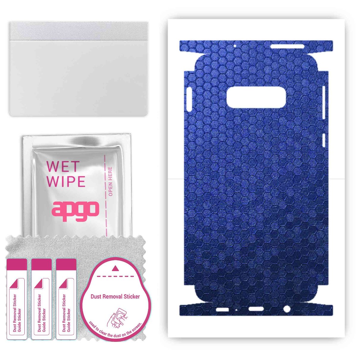Folia naklejka skórka strukturalna na TYŁ+BOKI do Samsung Galaxy S10e -  Plaster Miodu Niebieski - apgo SKINS