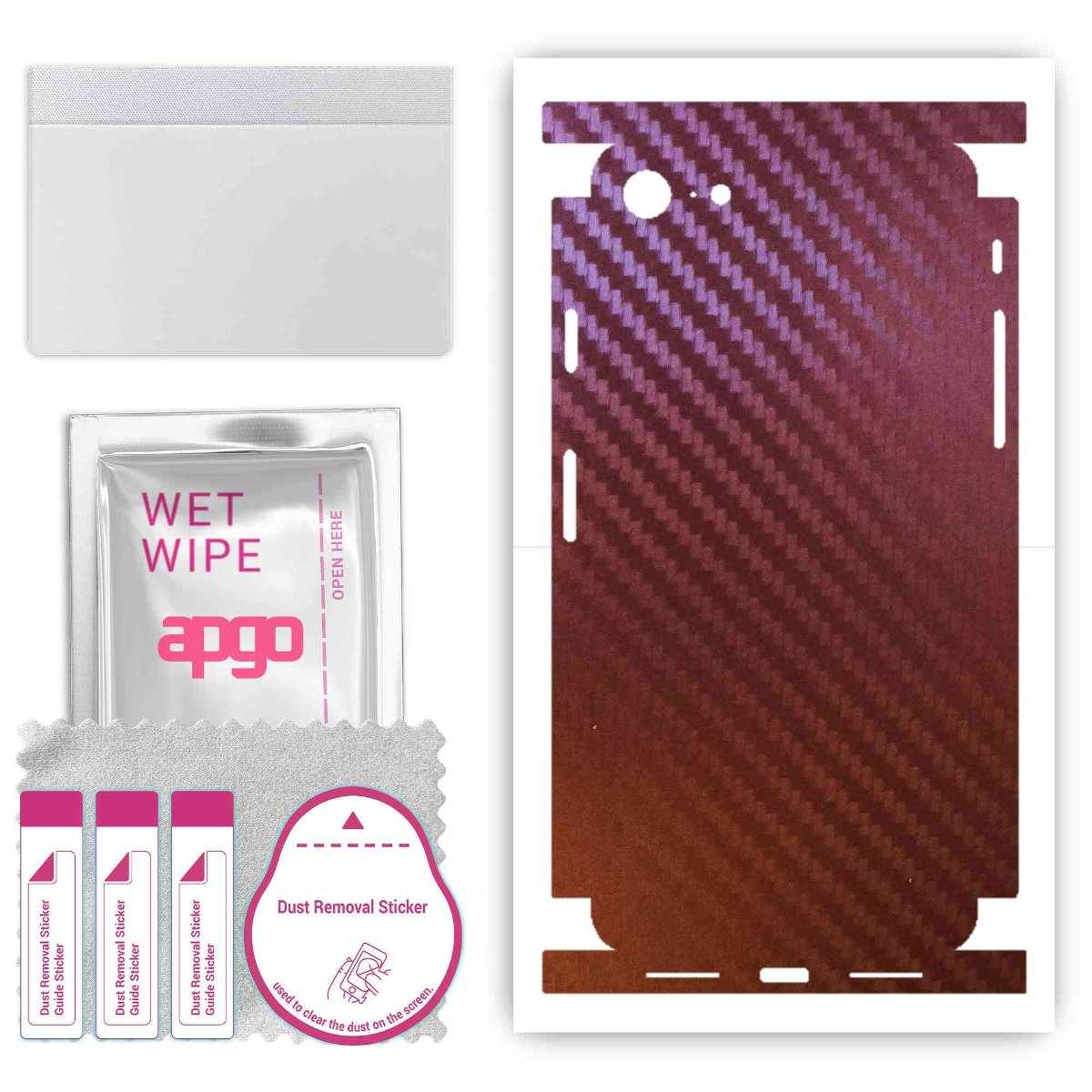 Folia naklejka skórka strukturalna na TYŁ+BOKI do Apple iPhone 8 -  Carbon Kameleon CAKA5 - apgo SKINS