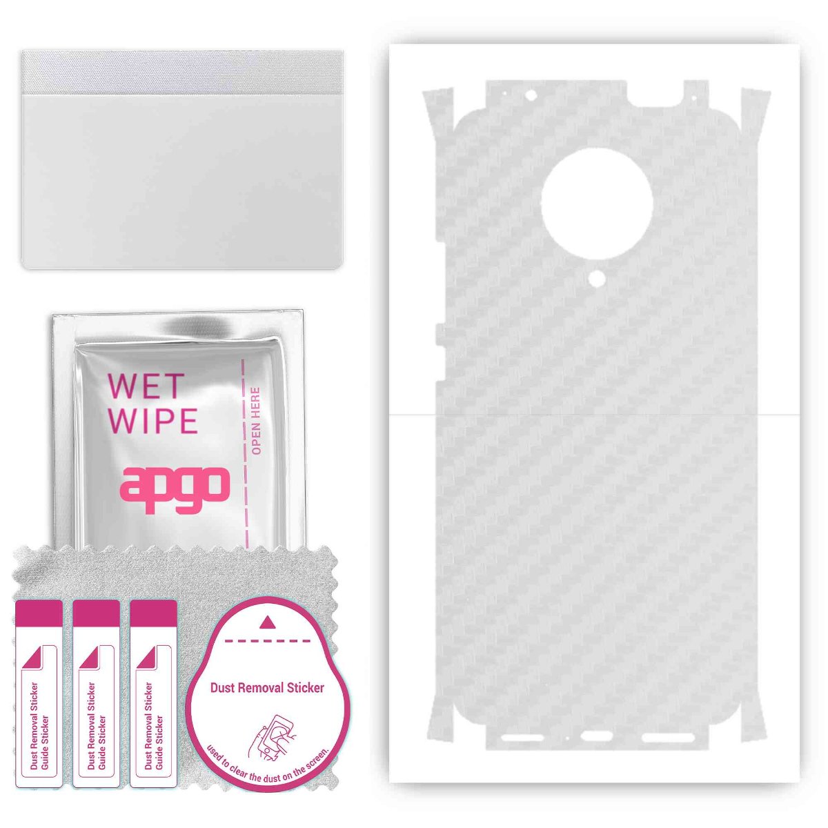 Folia naklejka skórka strukturalna na TYŁ+BOKI do Xiaomi Poco F2 Pro -  Carbon Przezroczysty - apgo SKINS