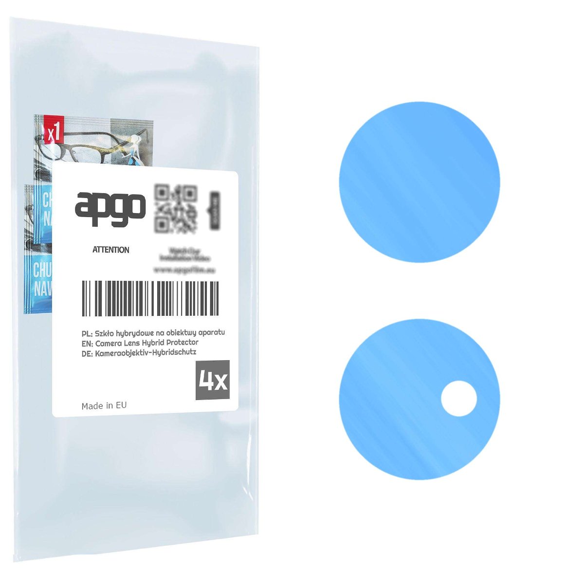 4x Szkło hybrydowe na aparat obiektyw kamerę 9H do Honor Play 30 Plus - apgo hybrid Camera Lens Protector