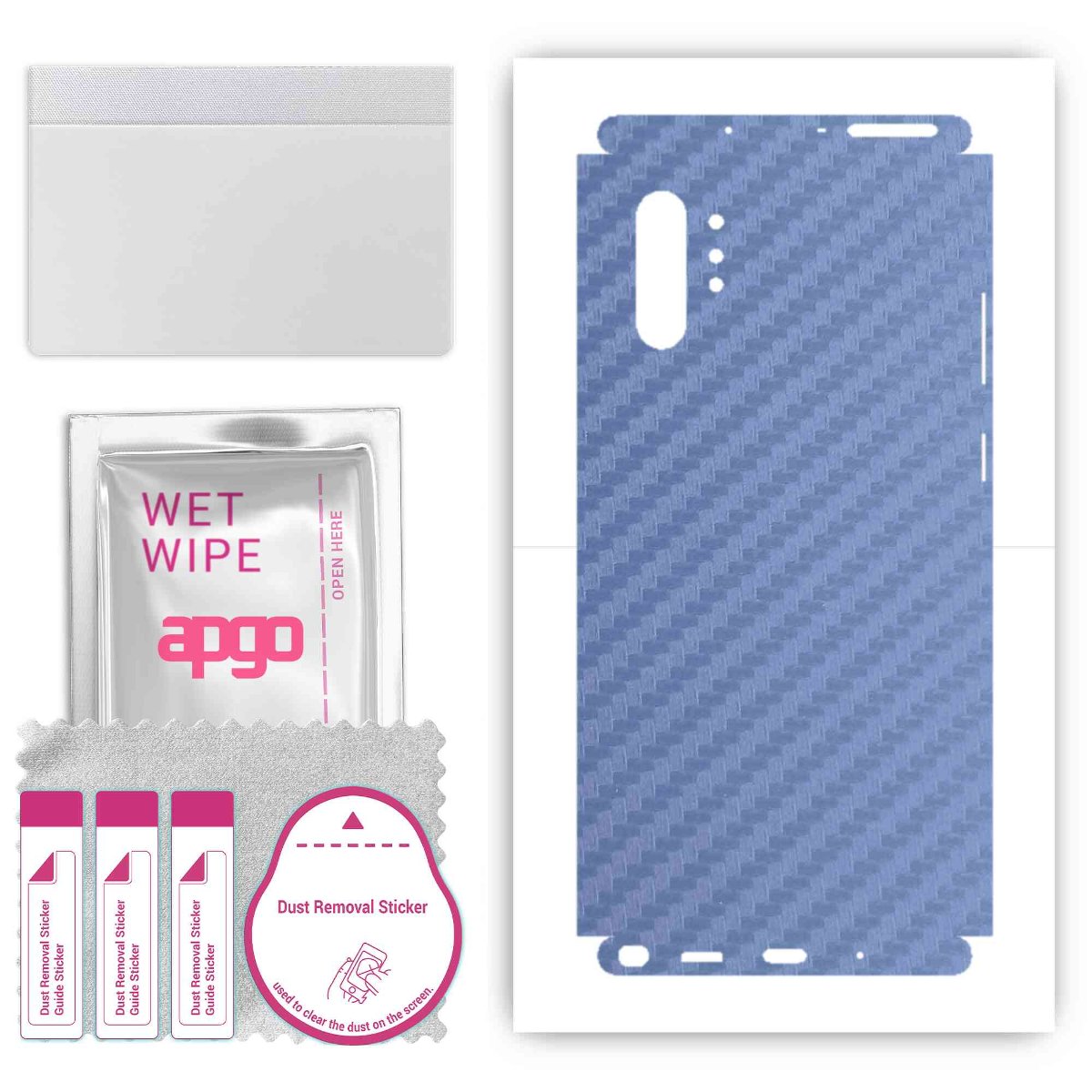 Folia naklejka skórka strukturalna na TYŁ+BOKI do Samsung Galaxy Note 10+ 5G -  Carbon Granatowy - apgo SKINS