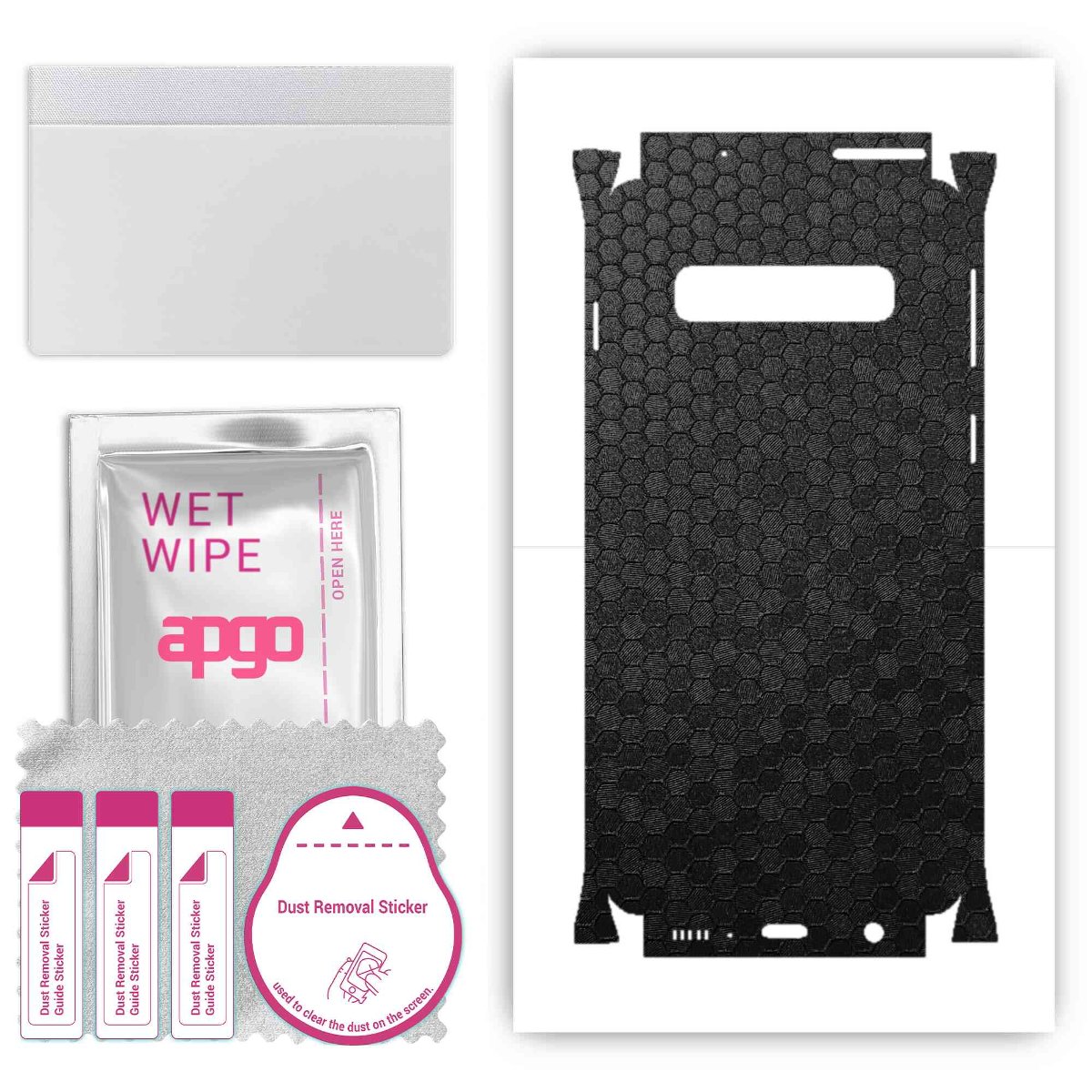 Folia naklejka skórka strukturalna na TYŁ+BOKI do Samsung Galaxy S10 -  Plaster Miodu Czarny - apgo SKINS