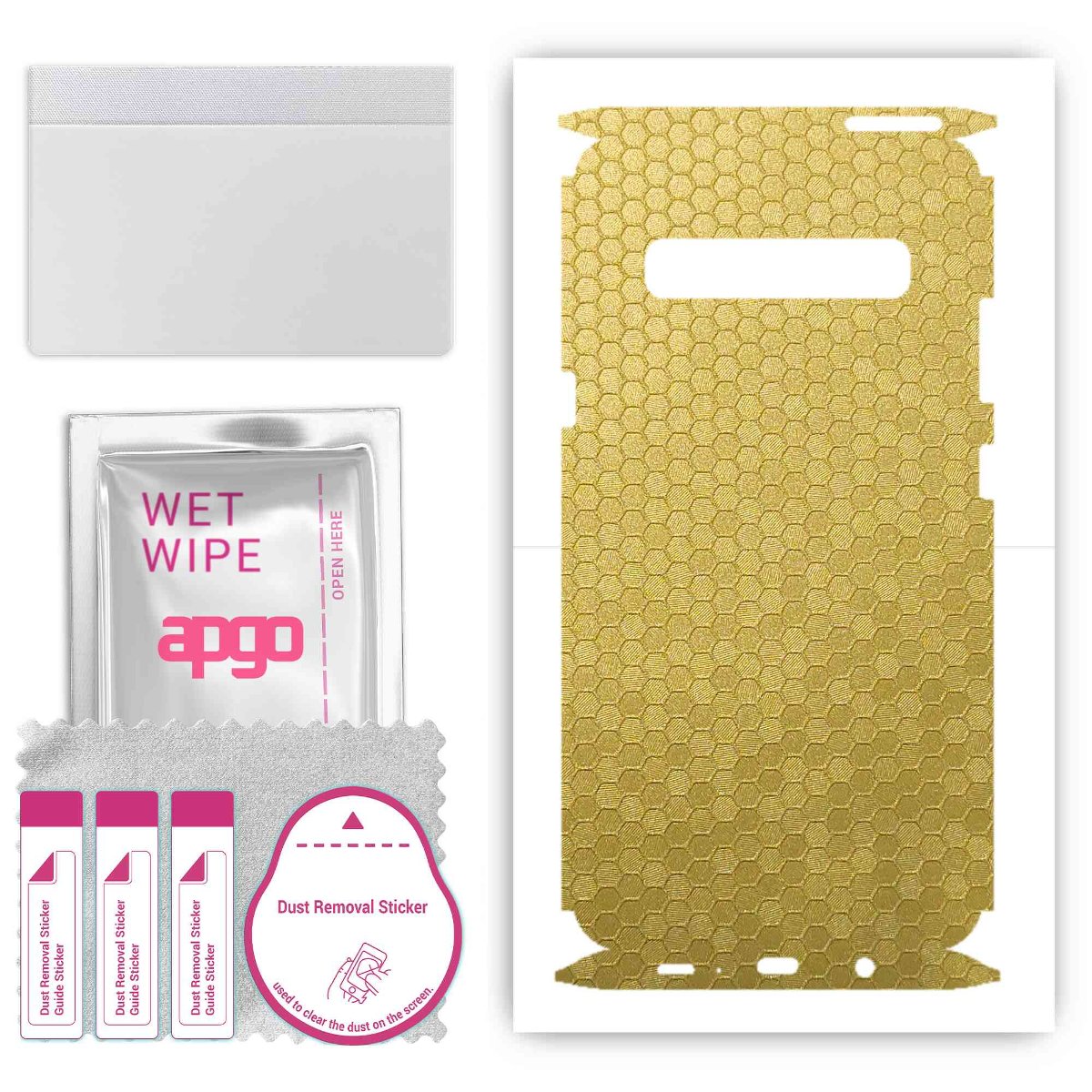 Folia naklejka skórka strukturalna na TYŁ+BOKI do Samsung Galaxy S10 5G -  Plaster Miodu Złoty - apgo SKINS