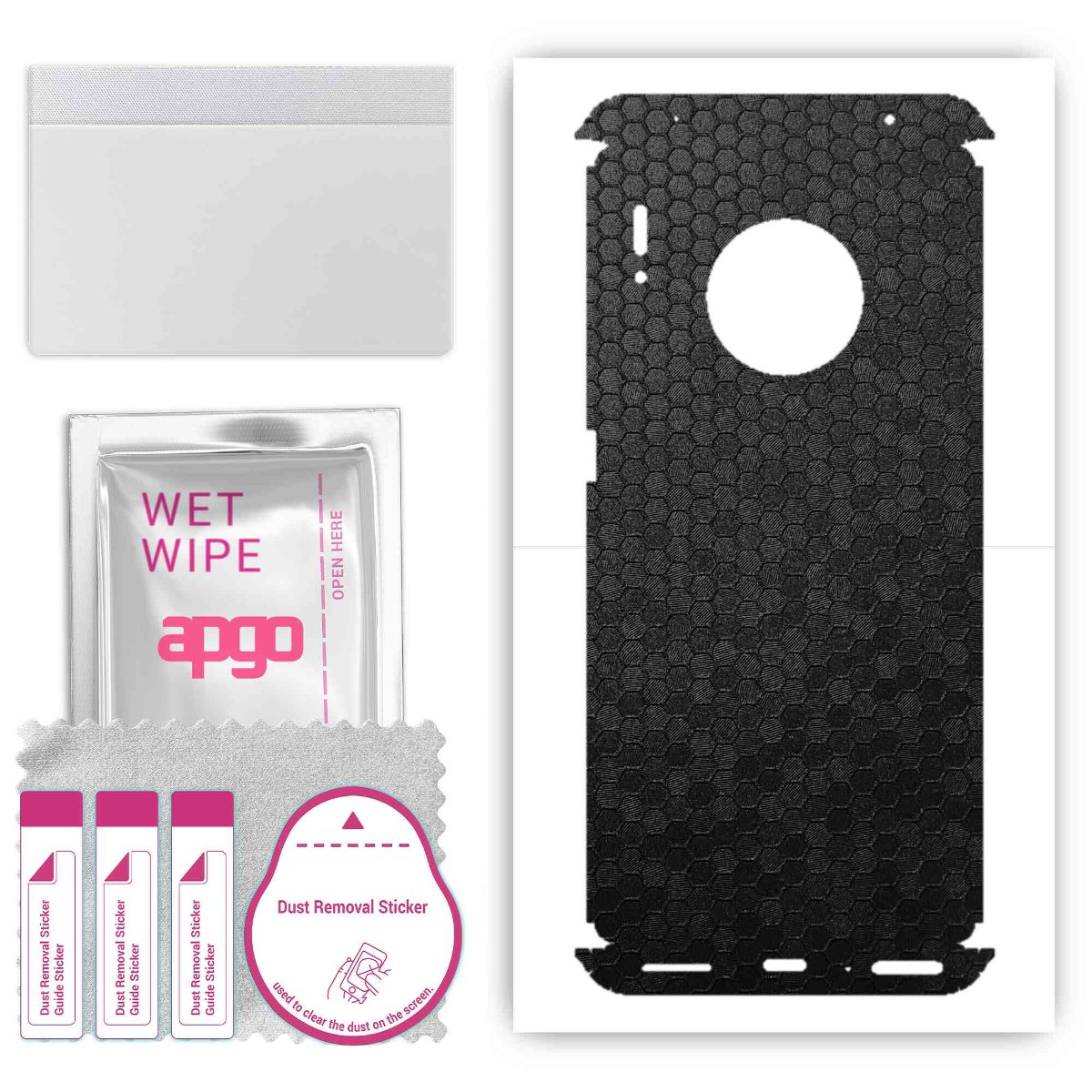 Folia naklejka skórka strukturalna na TYŁ+BOKI do Huawei Mate 30 Pro -  Plaster Miodu Czarny - apgo SKINS