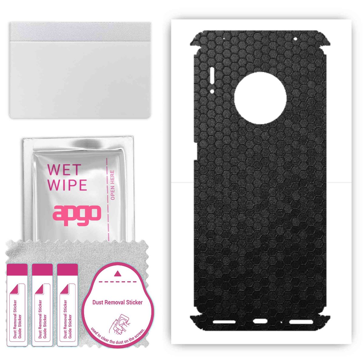 Folia naklejka skórka strukturalna na TYŁ+BOKI do Huawei Mate 30 Pro 5G -  Plaster Miodu Czarny - apgo SKINS
