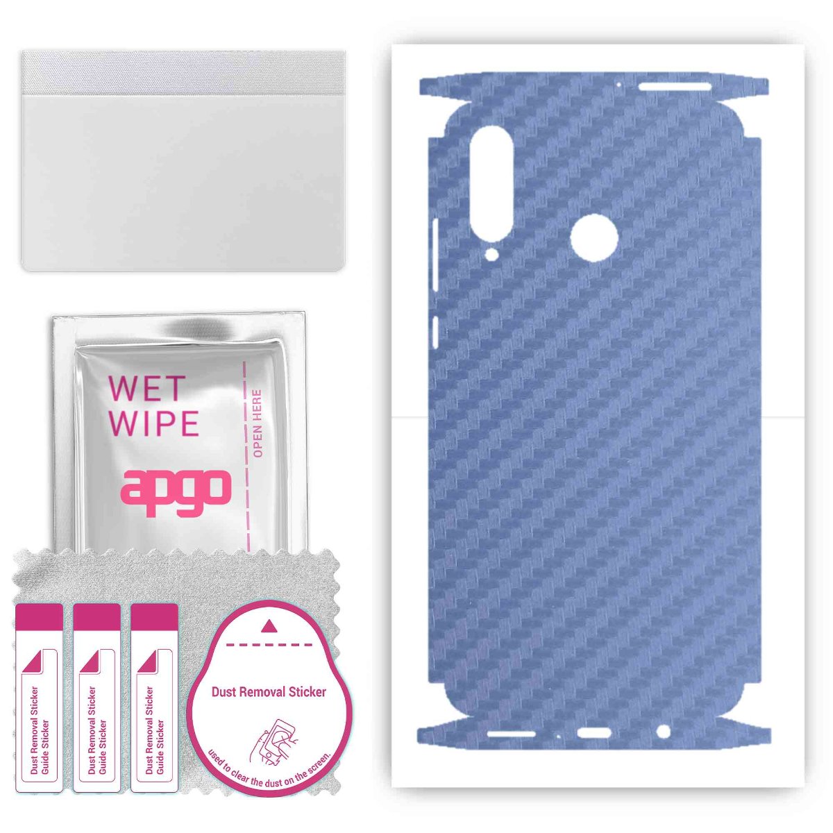 Folia naklejka skórka strukturalna na TYŁ+BOKI do Huawei P30 lite New Edition -  Carbon Granatowy - apgo SKINS